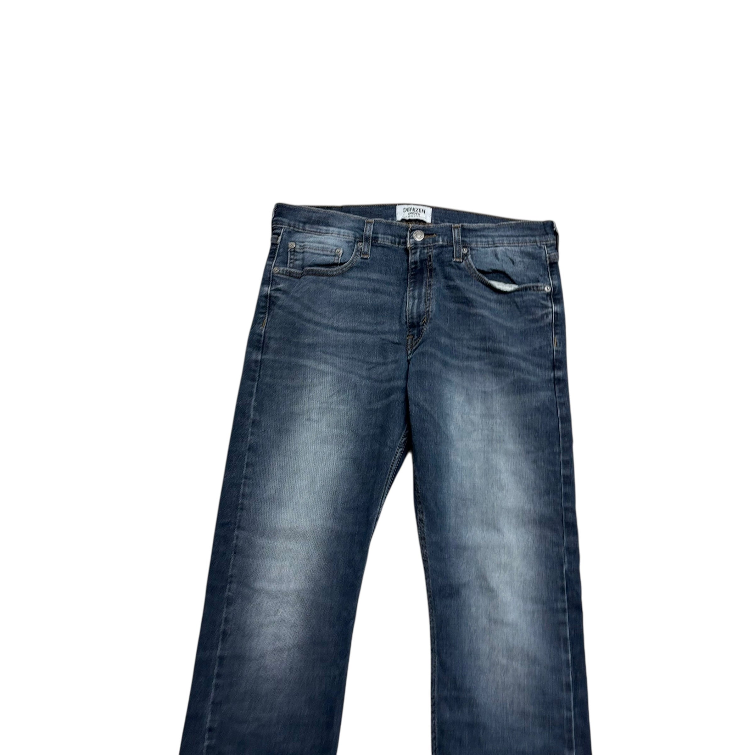 Levis Denizen Jeans W33 L32 Mens Dark Blue Slim Straight Stretch Denim (E)