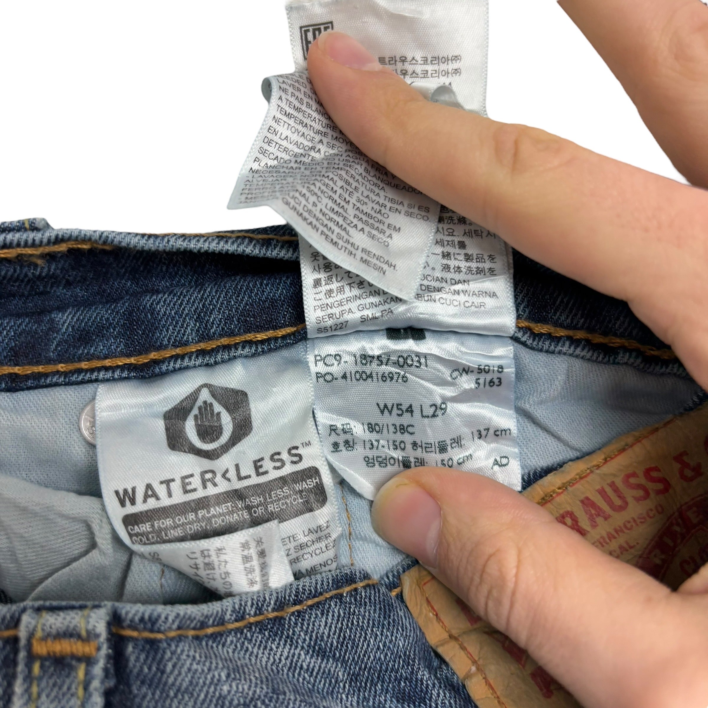 Levis 541 Jeans W54 L29 Mens Mid Blue Athletic Tapered Fit Stretch Denim (E)