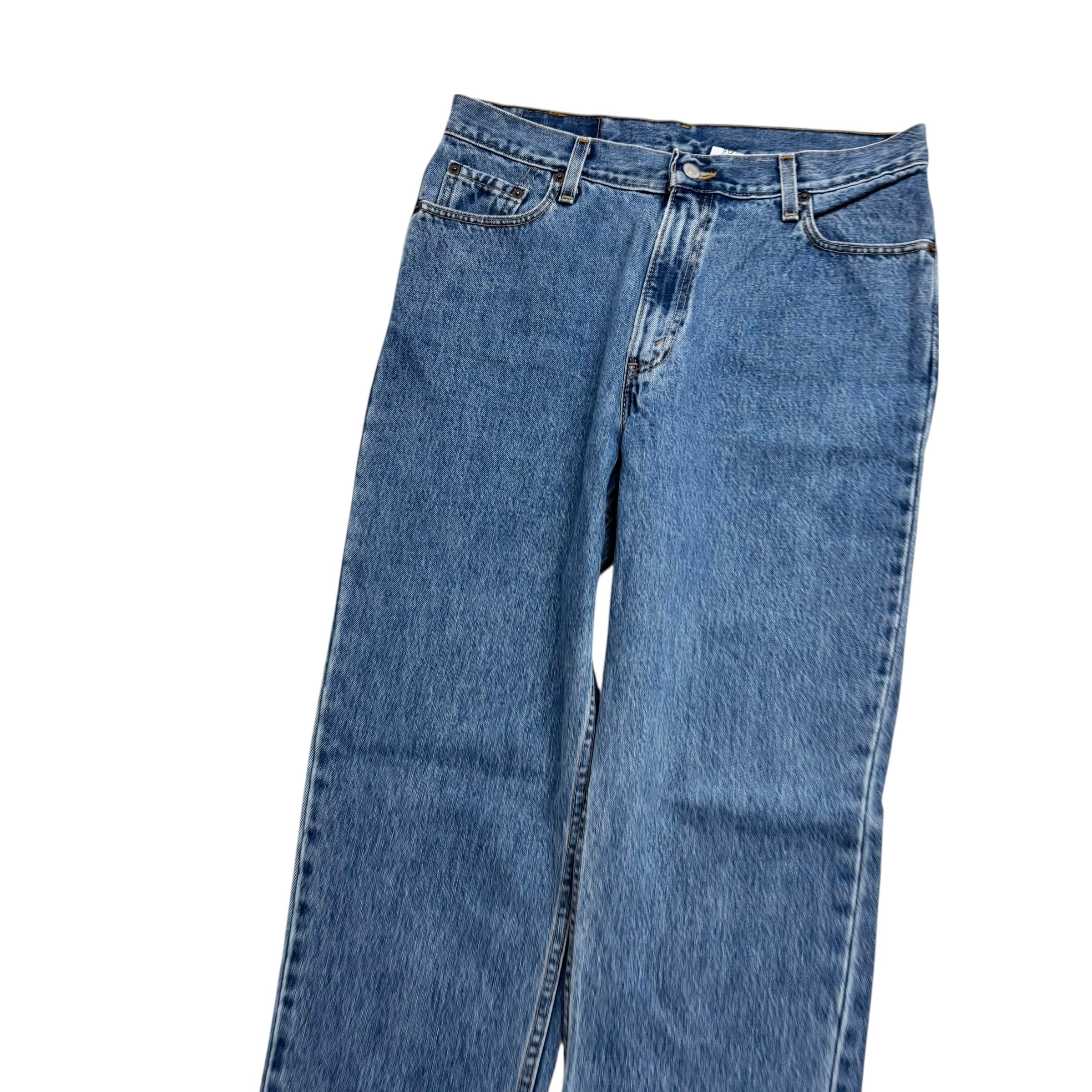 Levis 512 Jeans W32 L33 Womens Mid Blue Slim Tapered Made In USA Vintage (E)