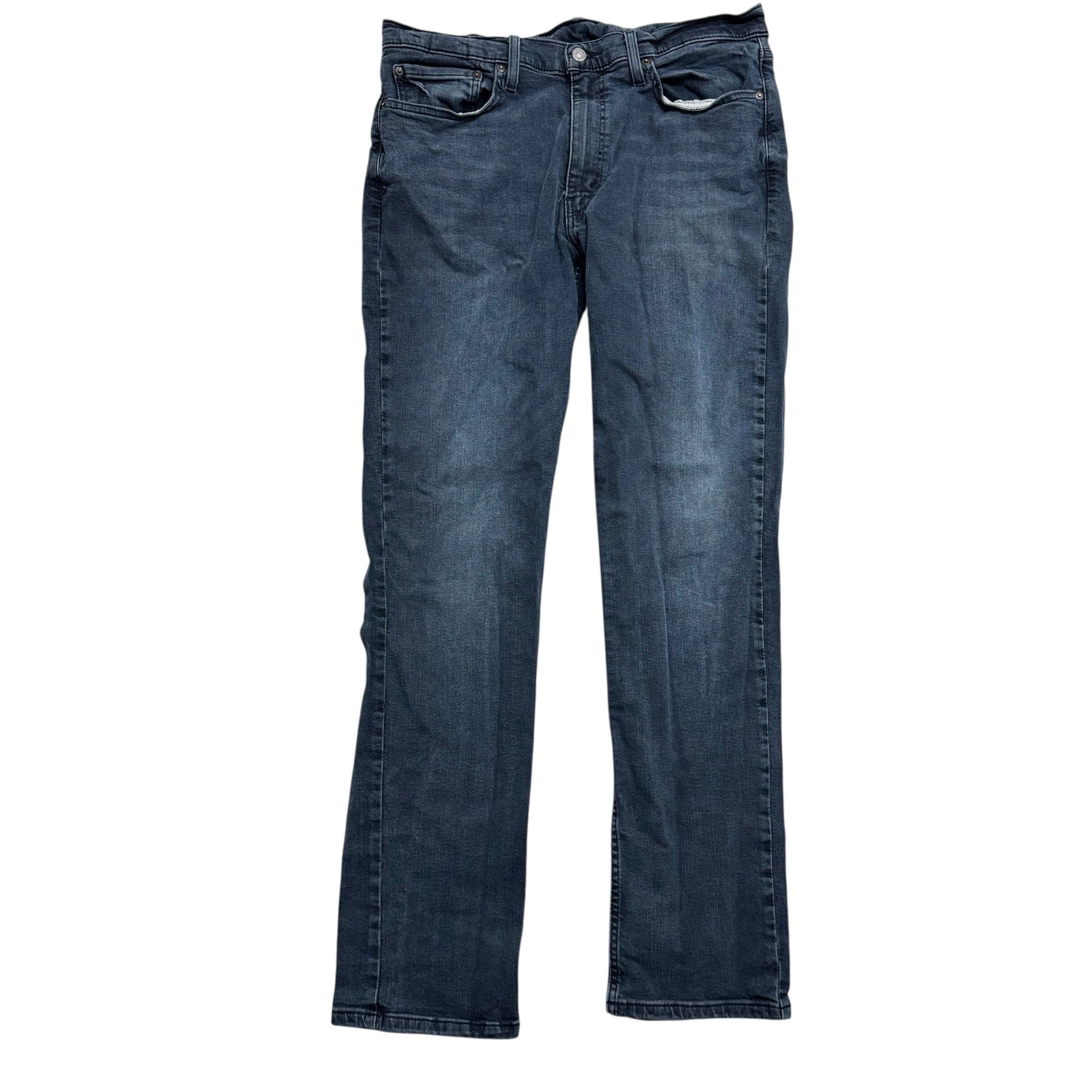 Levis 514 Jeans W36 L34 Mens Navy Blue Regular Straight Fit Stretch Denim (E)