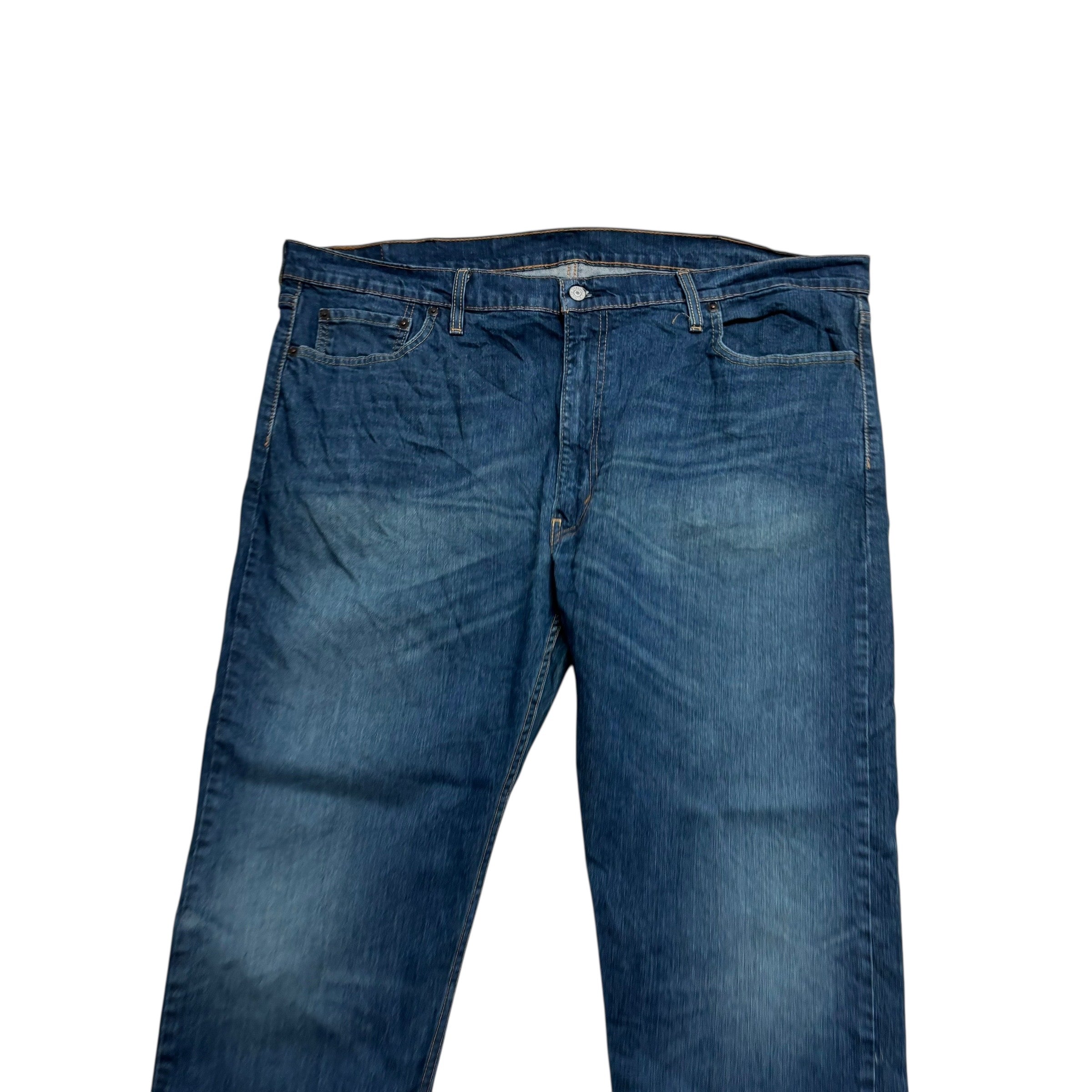 Levis 502 Jeans W46 L29 Mens Dark Blue Regular Tapered Fit Stretch Denim (E)