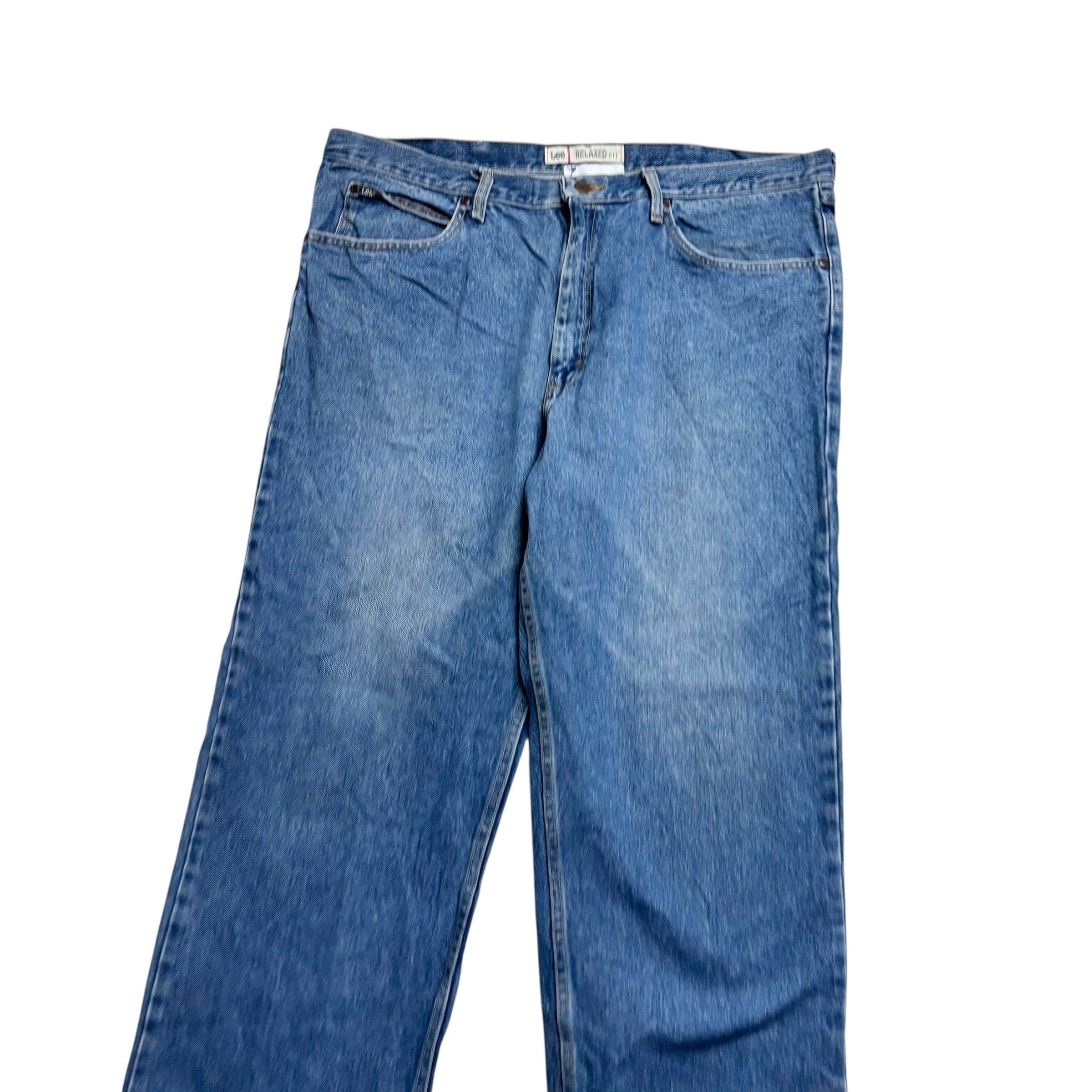 Lee Jeans W42 L32 Mens Relaxed Straight Fit Mid Blue Baggy Vintage Denim (E)