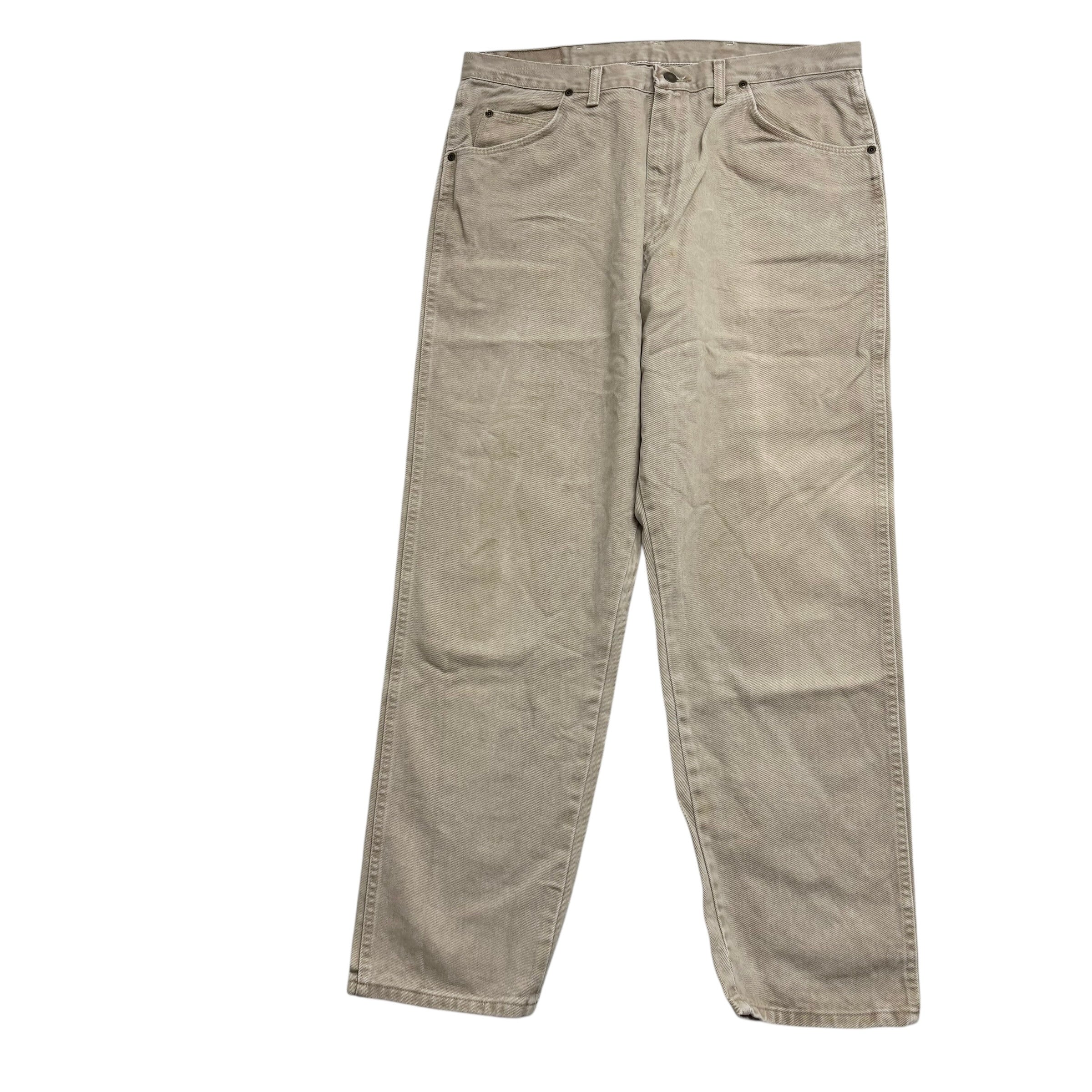Wrangler Jeans W36 L32 Mens Beige Relaxed Tapered Fit Vintage Denim