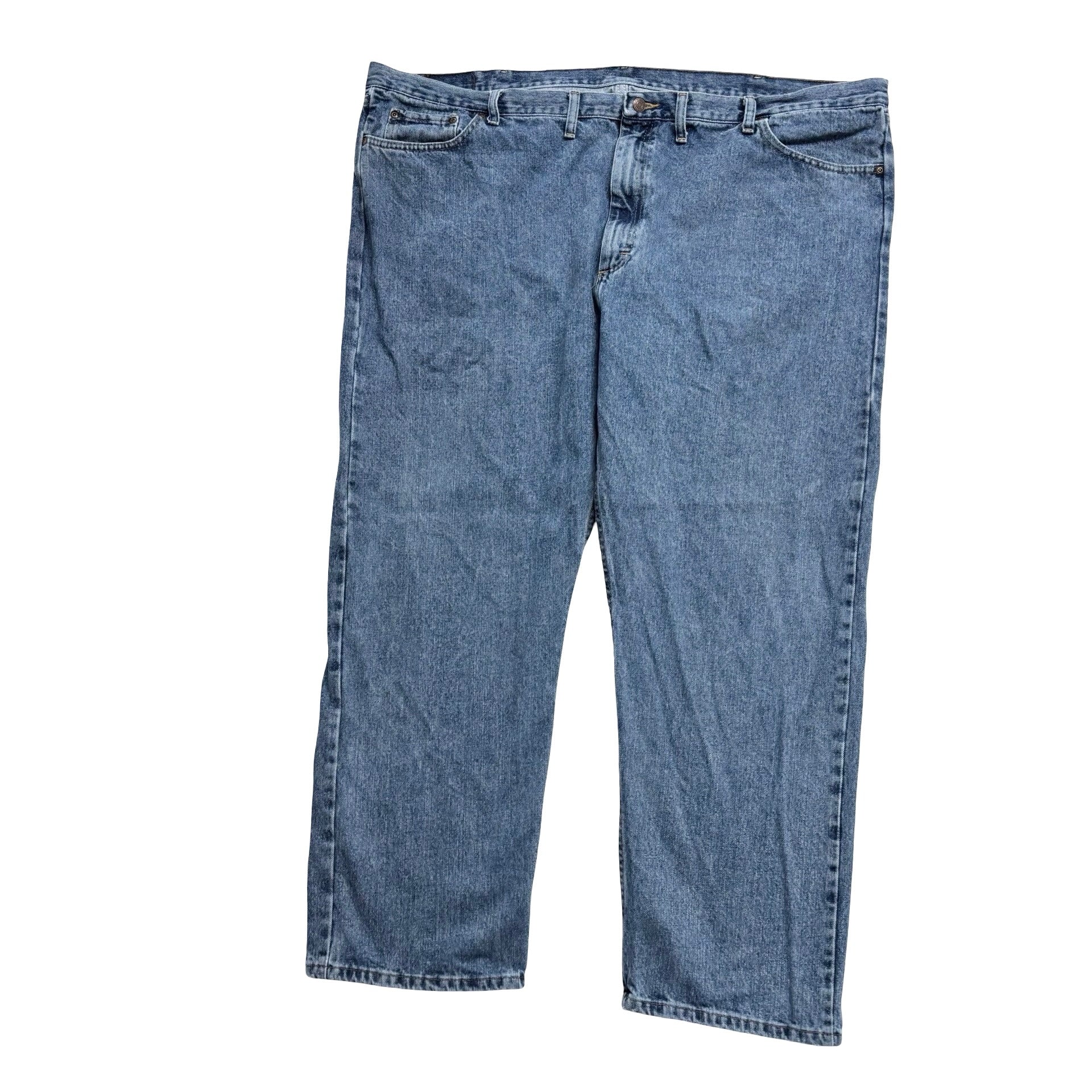 Wrangler Jeans W50 L30 Mens Mid Blue Relaxed Straight Fit Denim (E)