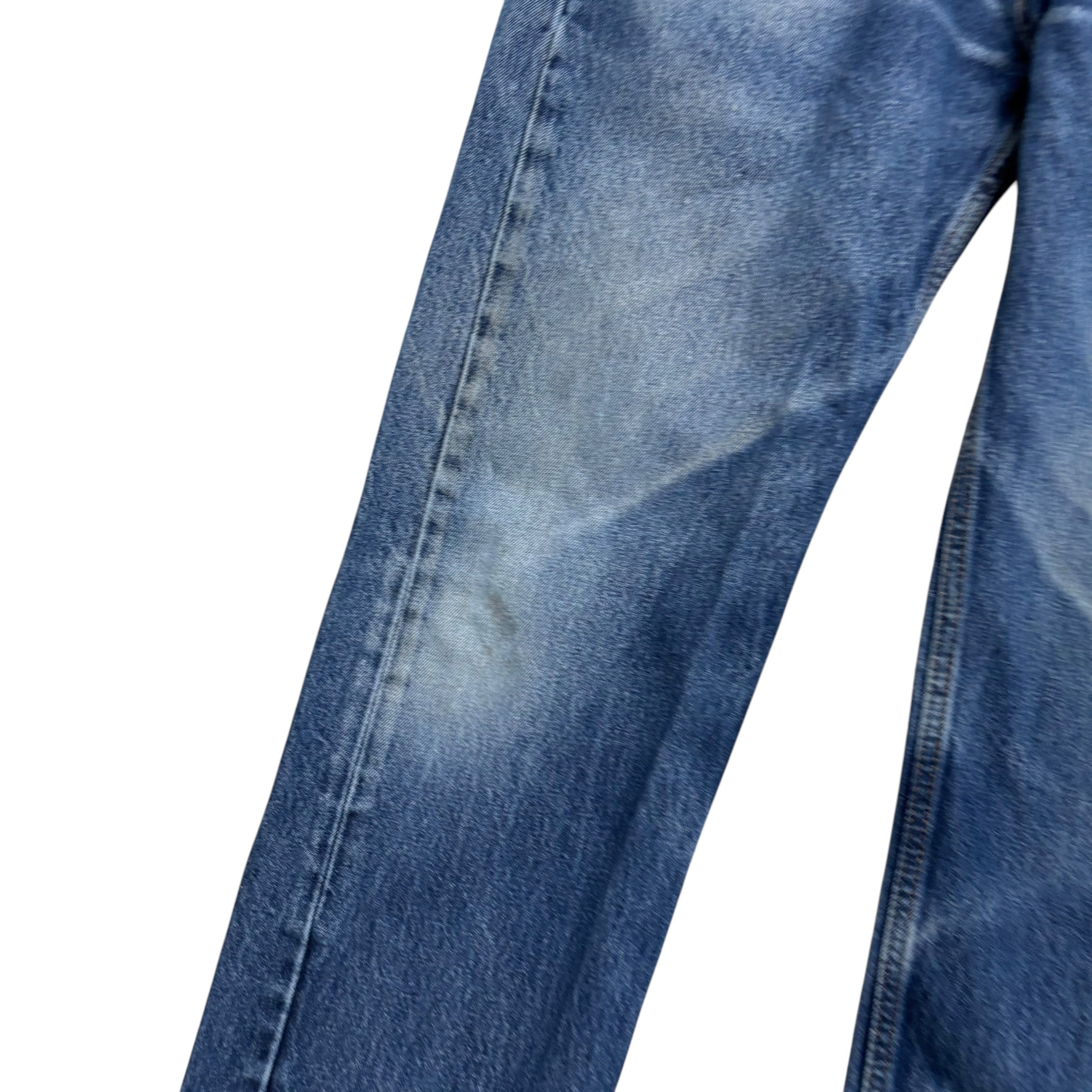 Levis 505 Jeans W36 L30 Mens Mid Blue Regular Straight Fit Denim (F)