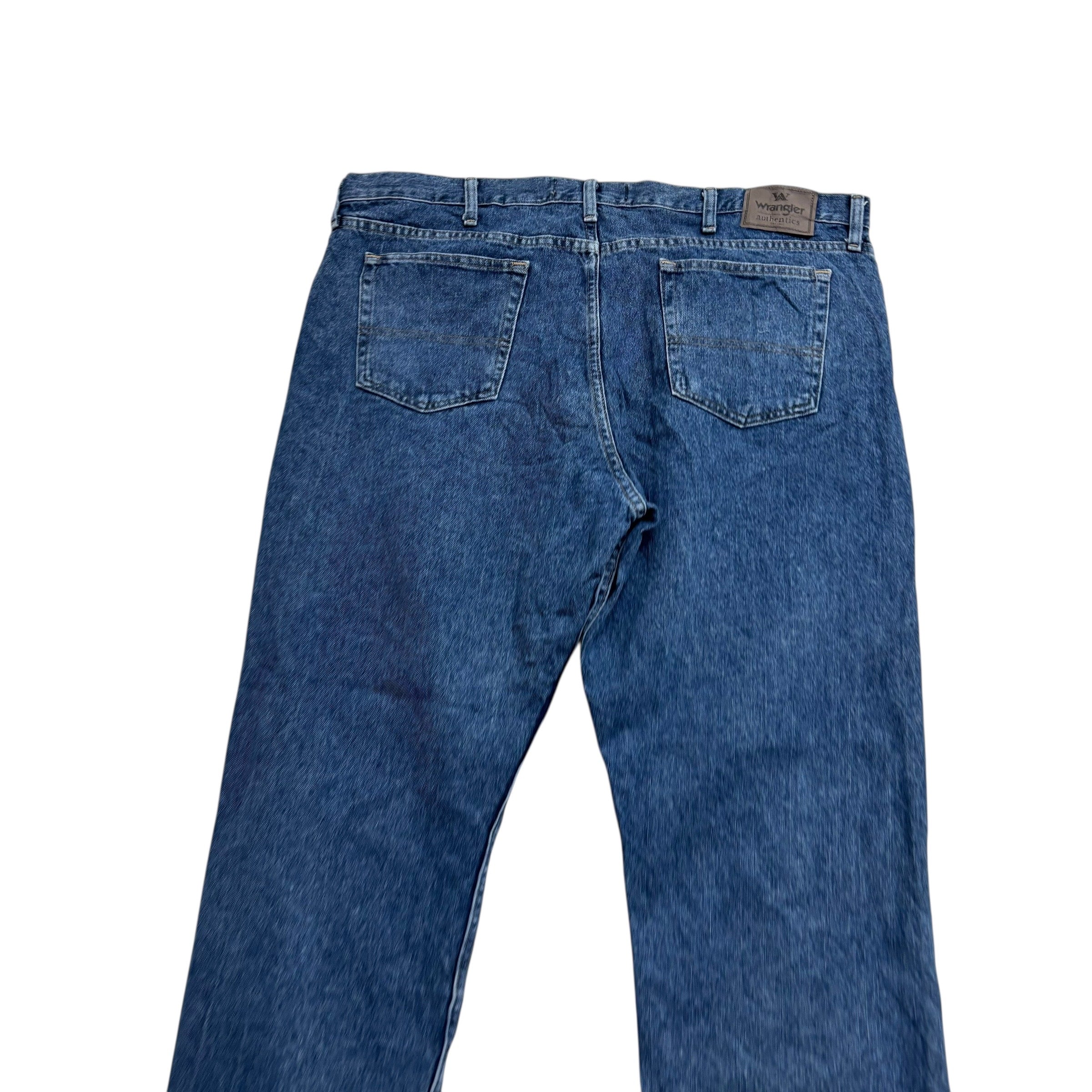 Wrangler Jeans W42 L30 Mens Mid Blue Relaxed Straight Fit Baggy Denim (E)