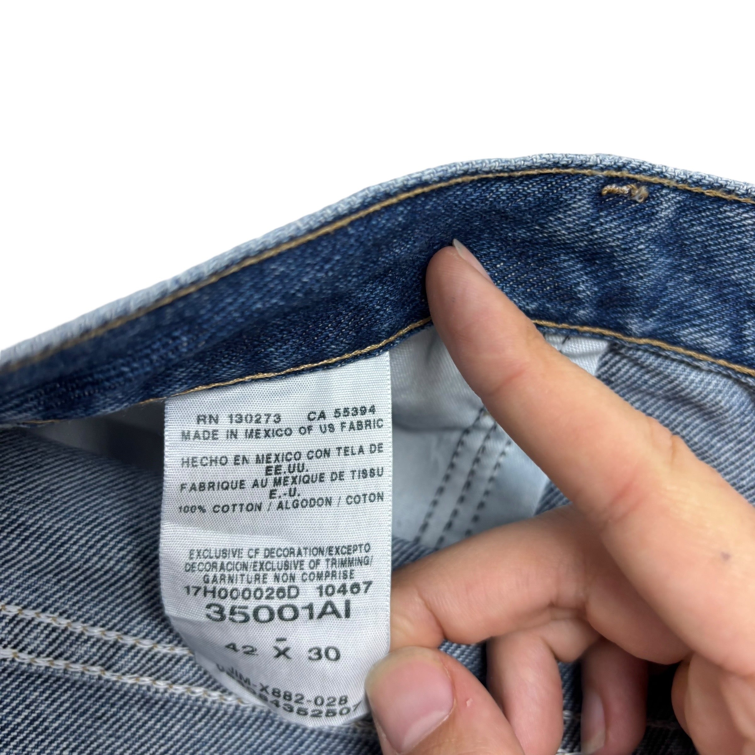 Wrangler Jeans W42 L31 Mens Mid Blue Relaxed Straight Fit Vintage Denim (E)