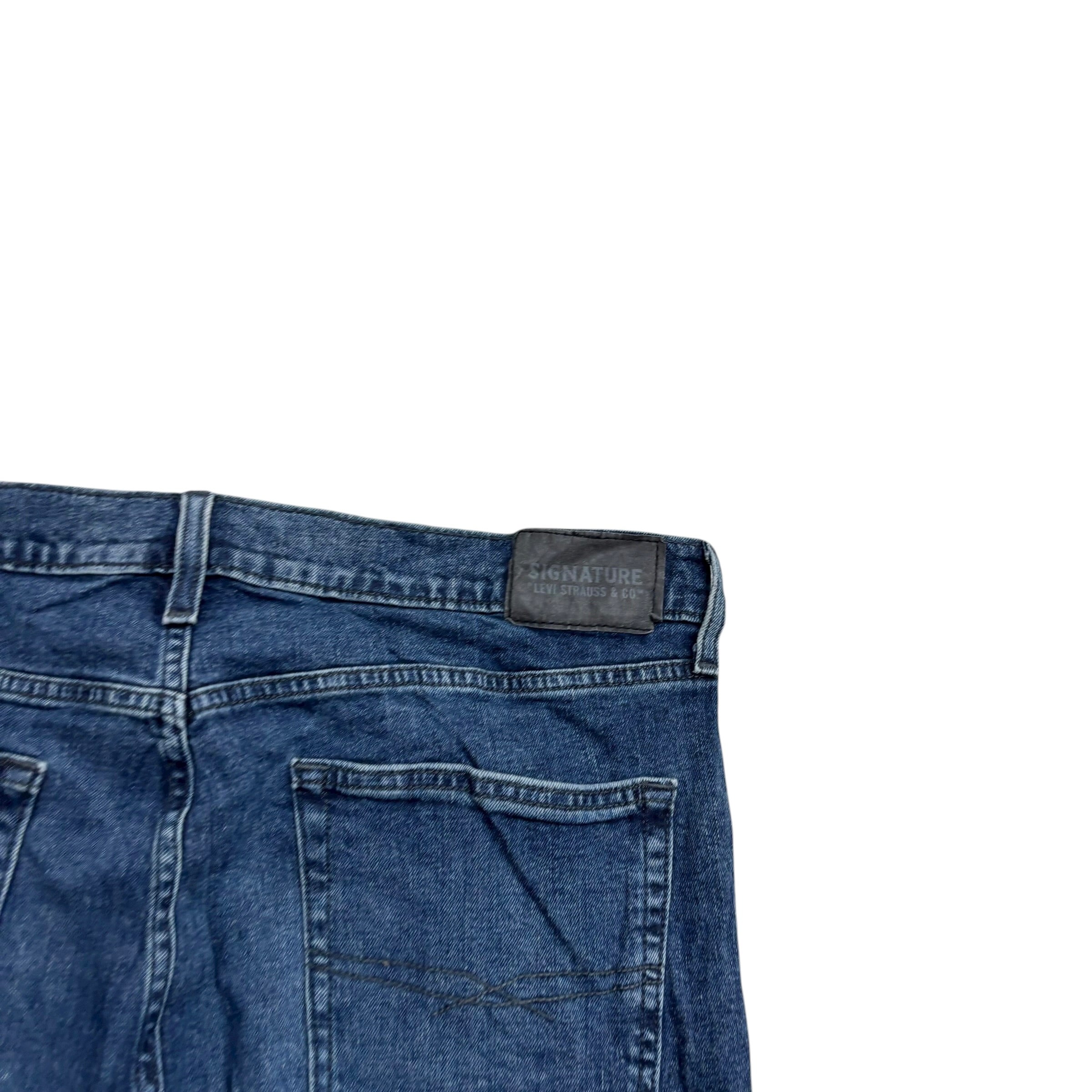 Levis Signature Jeans W36 L29 Mens Navy Blue Athletic Tapered Fit Stretch (E)