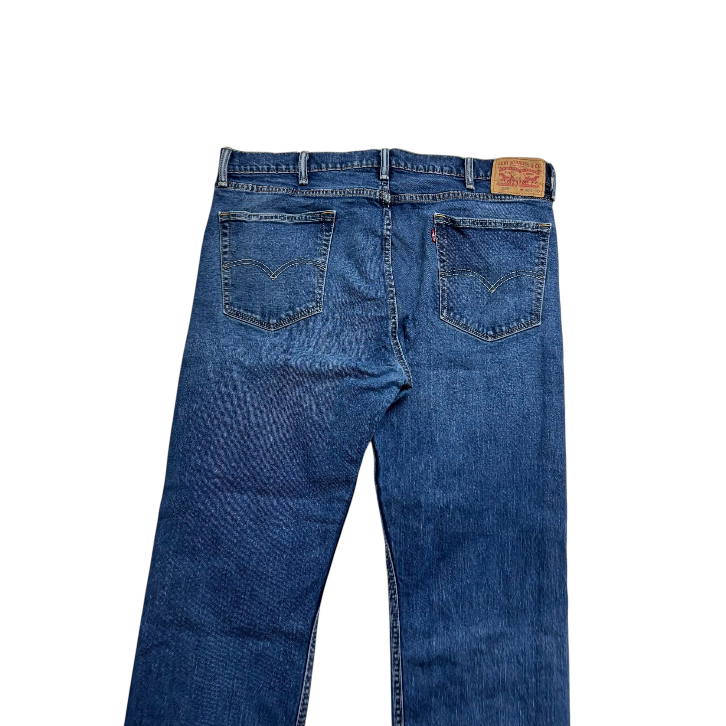 Levis 505 Jeans W40 L30 Mens Mid Blue Regular Straight Fit Stretch Denim