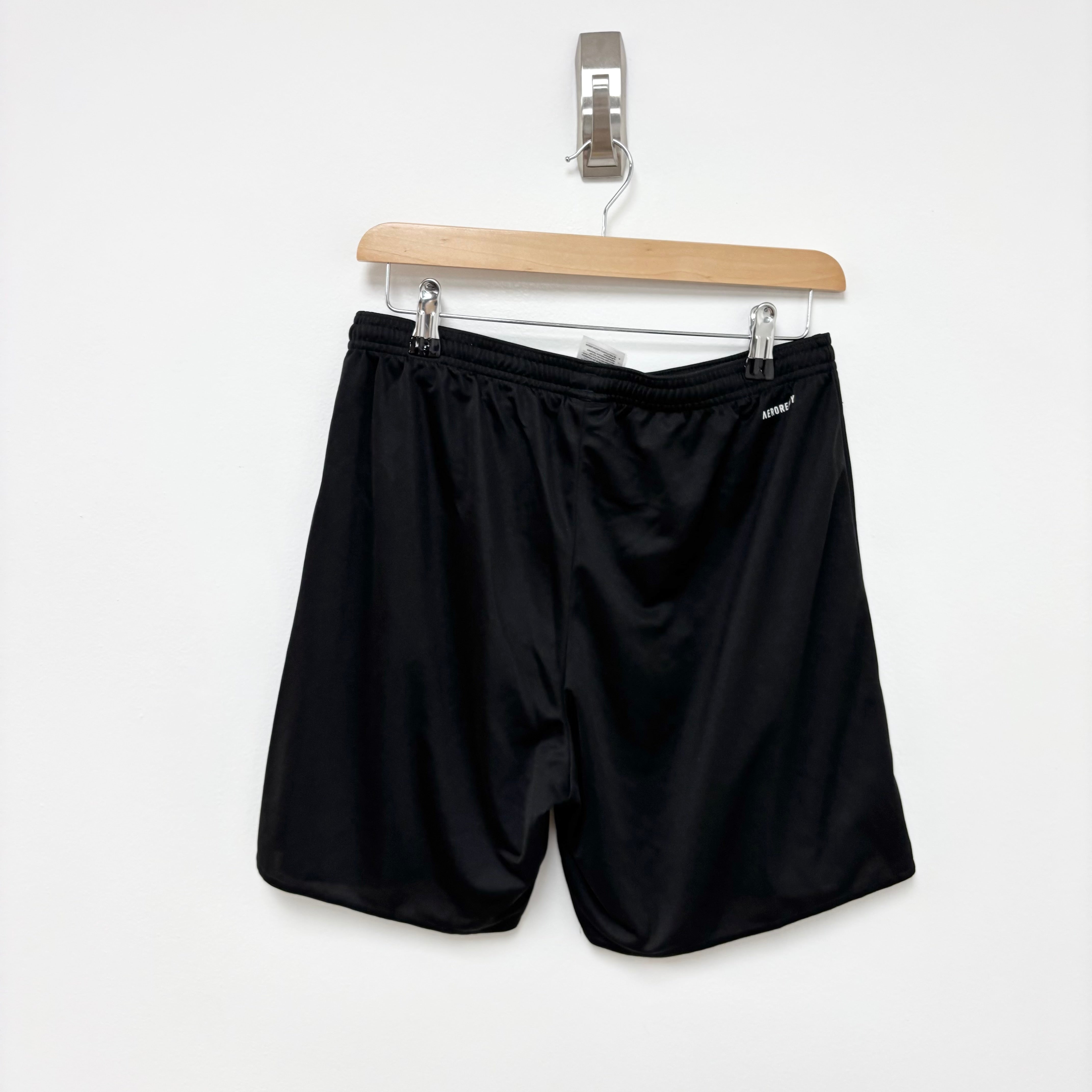 Adidas Shorts Mens Large Black Sports Running Gym Athletic Pockets (E)