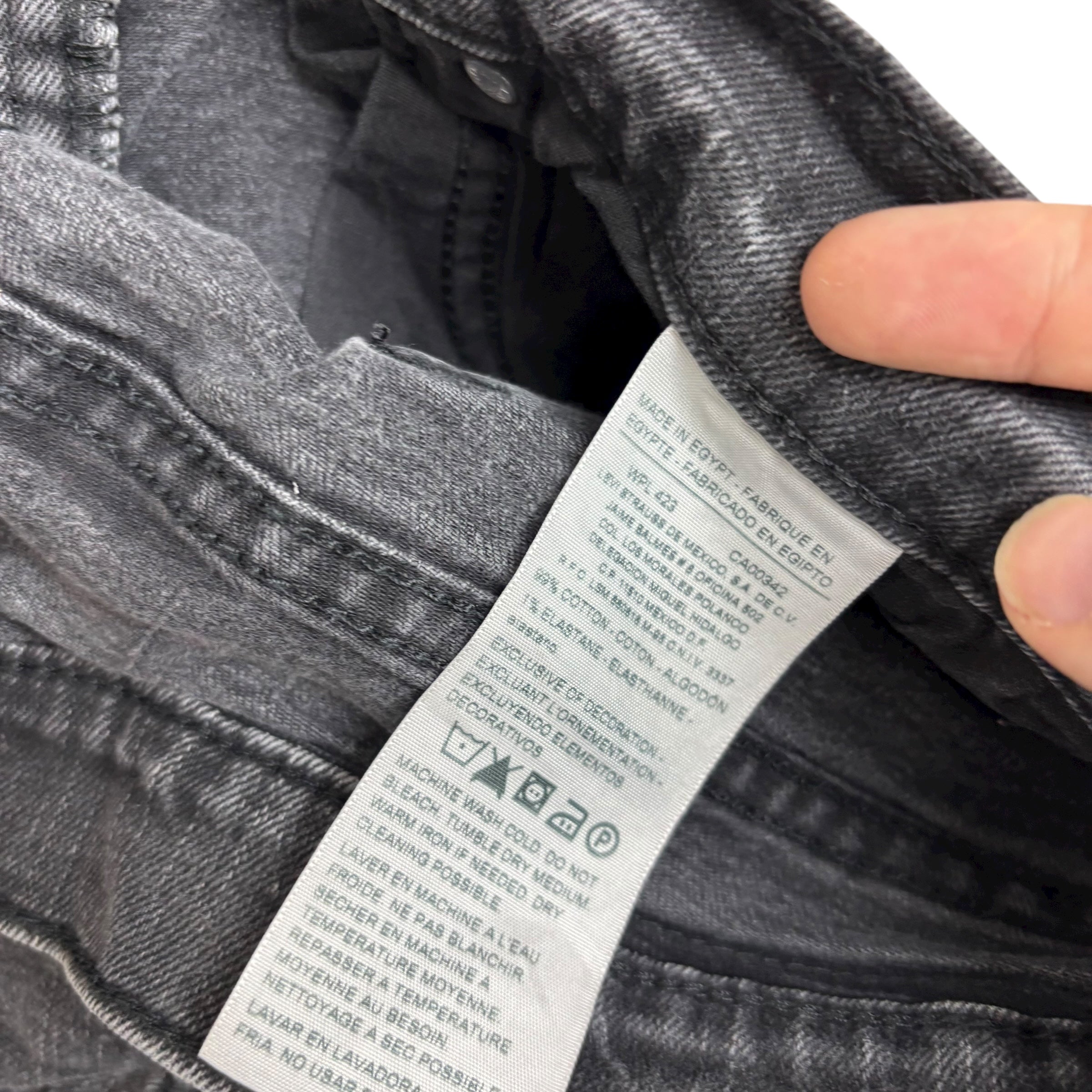 Levis Denizen Jeans W34 L31 Mens Black Skinny Fit Stretch Denim