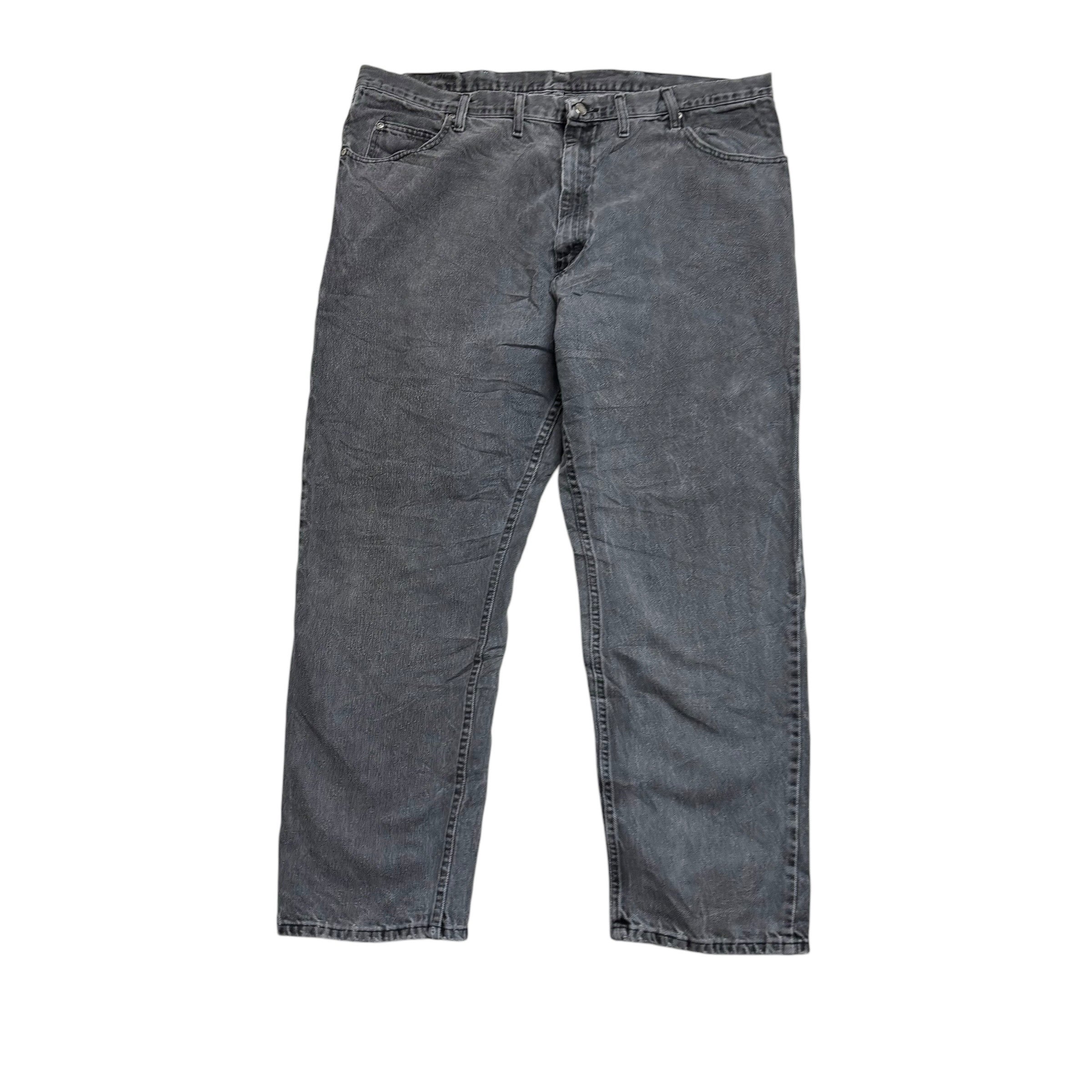 Wrangler Jeans W44 L32 Mens Grey Relaxed Straight Fit Vintage Denim