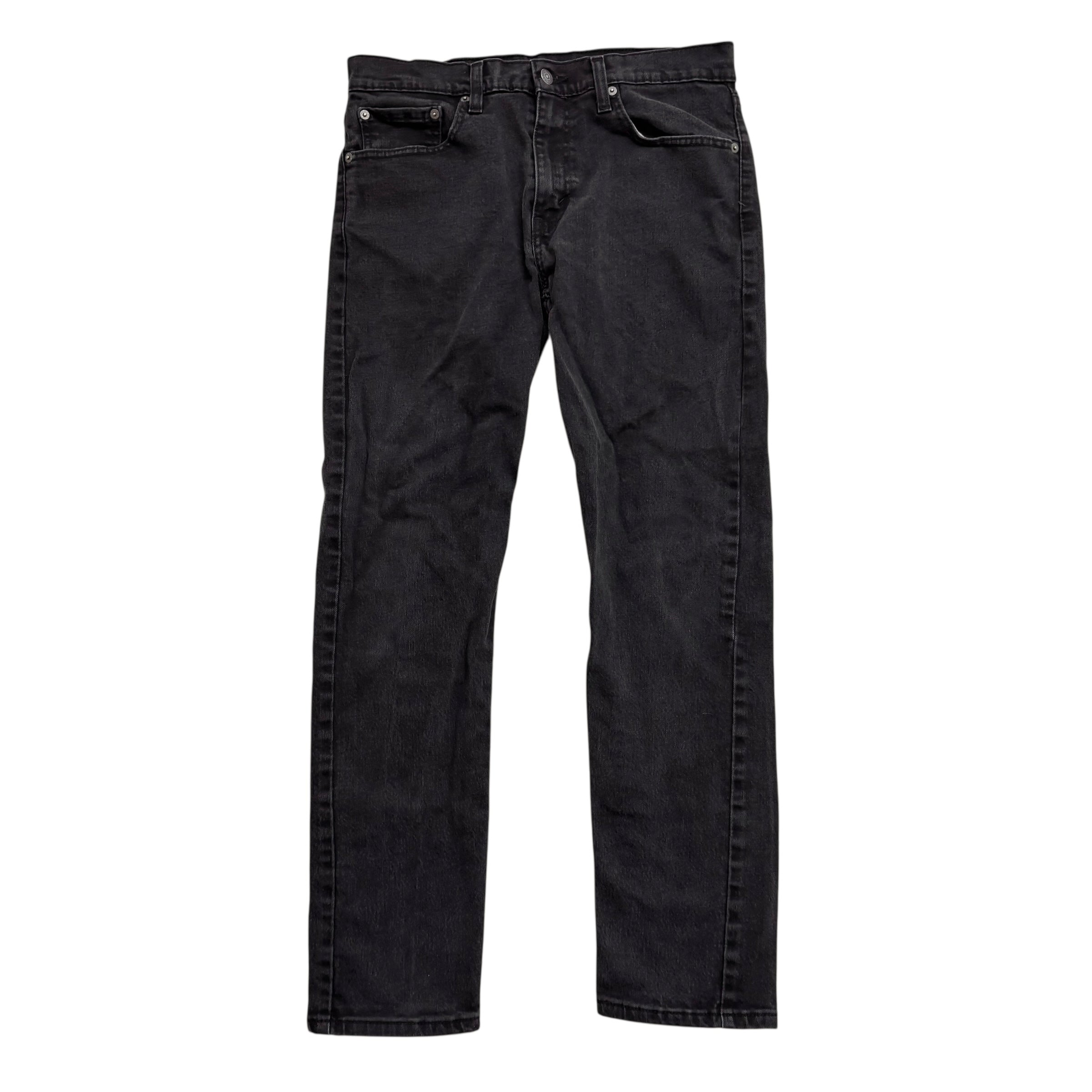 Levis 502 Jeans W32 L29 Mens Black Regular Tapered Fit Stretch Denim