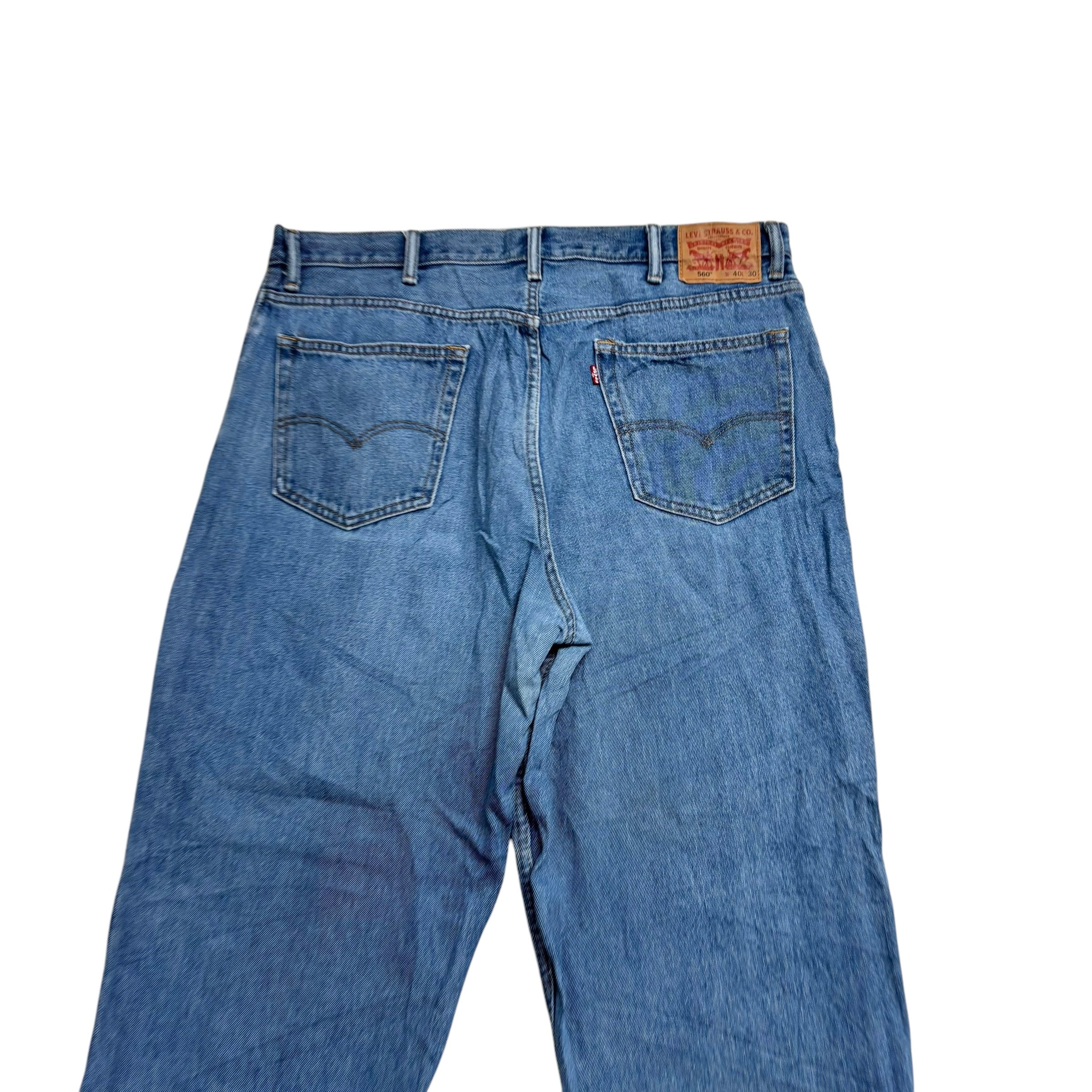 Levis 560 Jeans W40 L30 Mens Light Blue Baggy Relaxed Comfort Fit Denim (E)