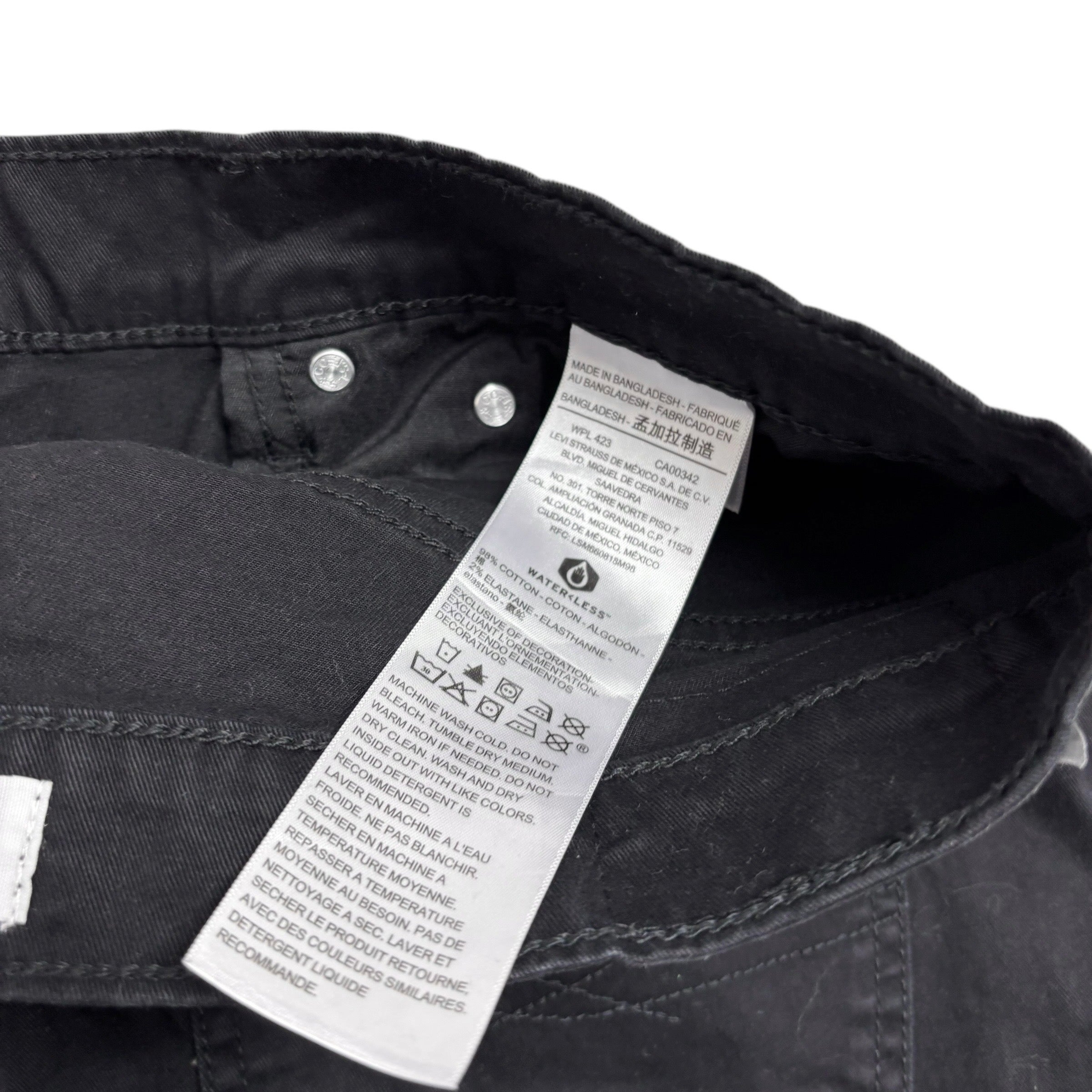 Levis Signature Trousers W34 L32 Mens Black Athletic Fit Stretch Pants (E)