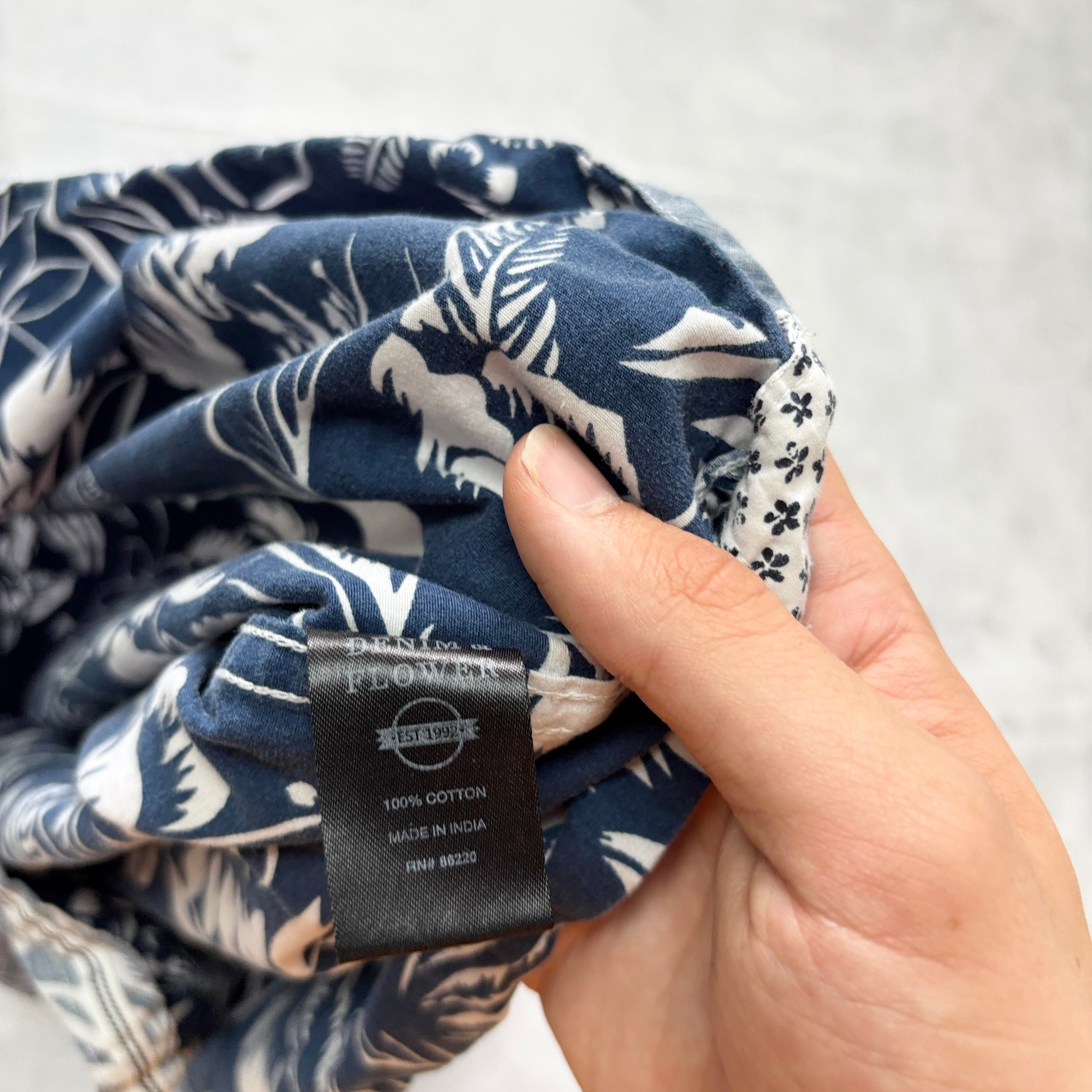 Hawaiian Shirt Mens Large Blue Aloha Short Sleeve Cotton Slim Fit (E)