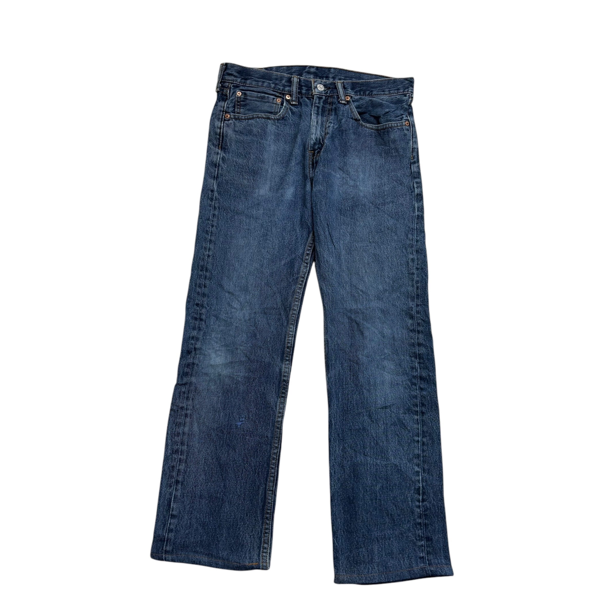 Levis 505 Jeans W31 L29 Mens Mid Blue Regular Straight Fit Denim (F)