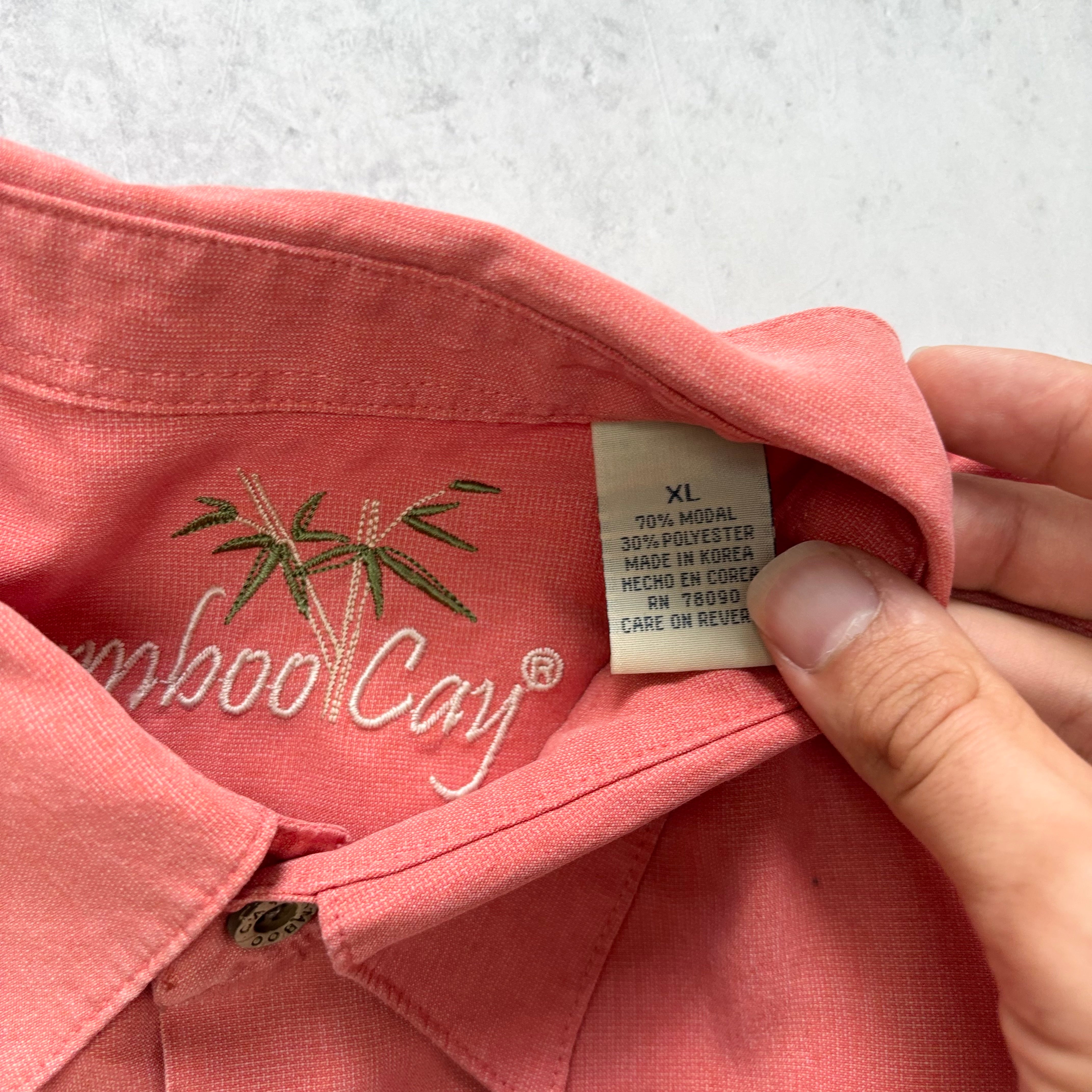 Vintage Hawaiian Shirt Mens XL Pink Floral Aloha Short Sleeve (E)