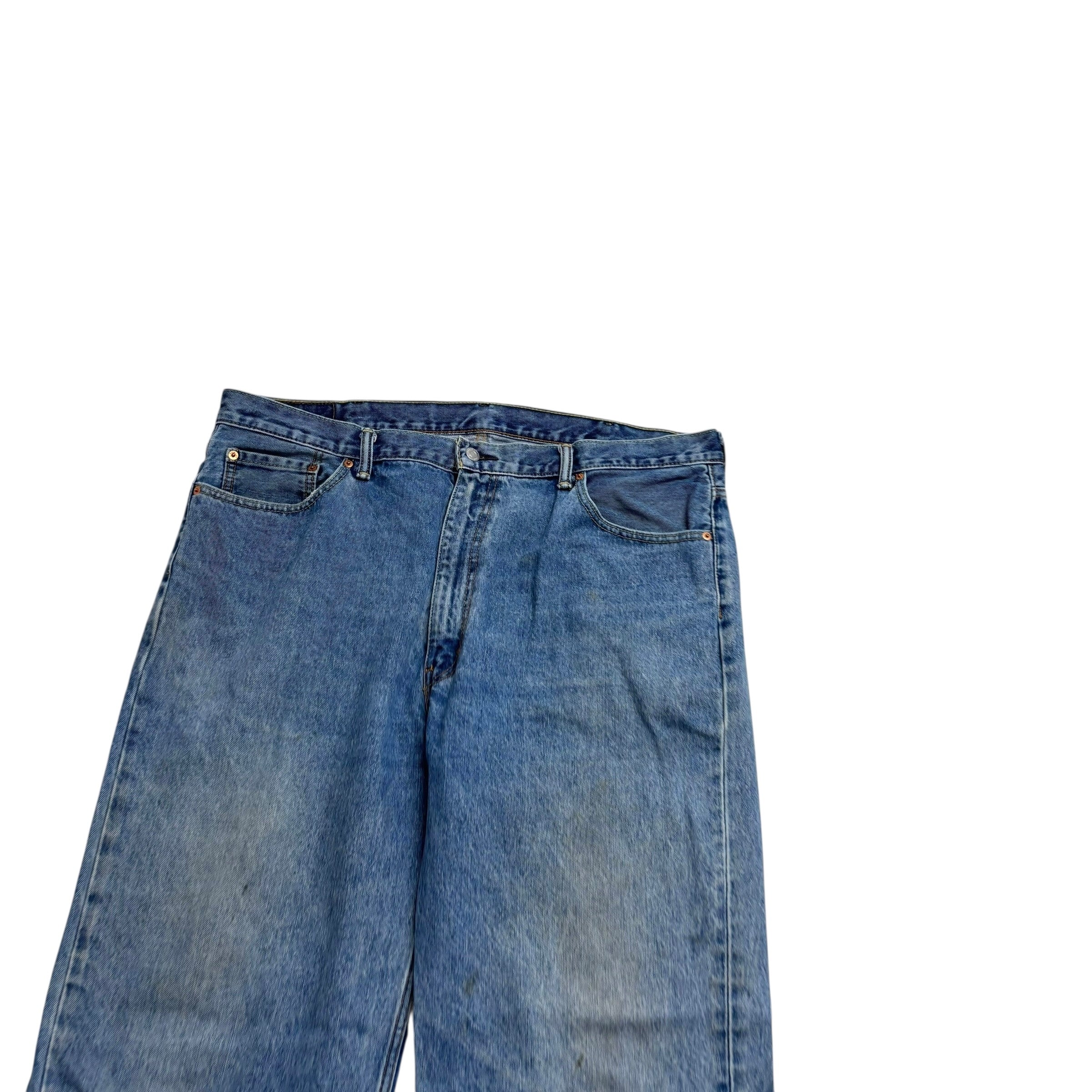 Levis 550 Jeans W42 L32 Mens Mid Blue Baggy Relaxed Straight Fit Denim (F)