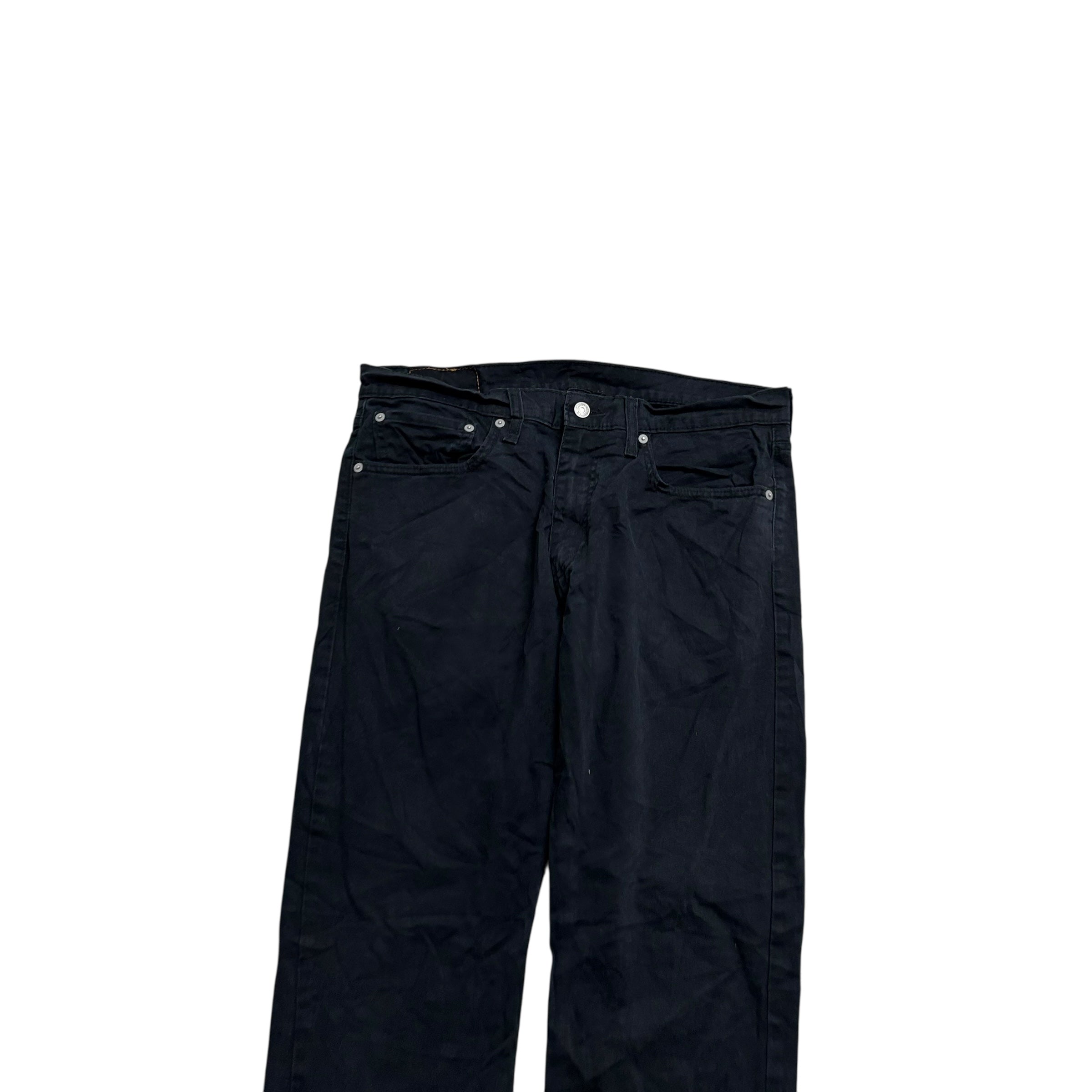 Levis 502 Trousers W34 L31 Mens Black Regular Tapered Fit Stretch Pants (E)