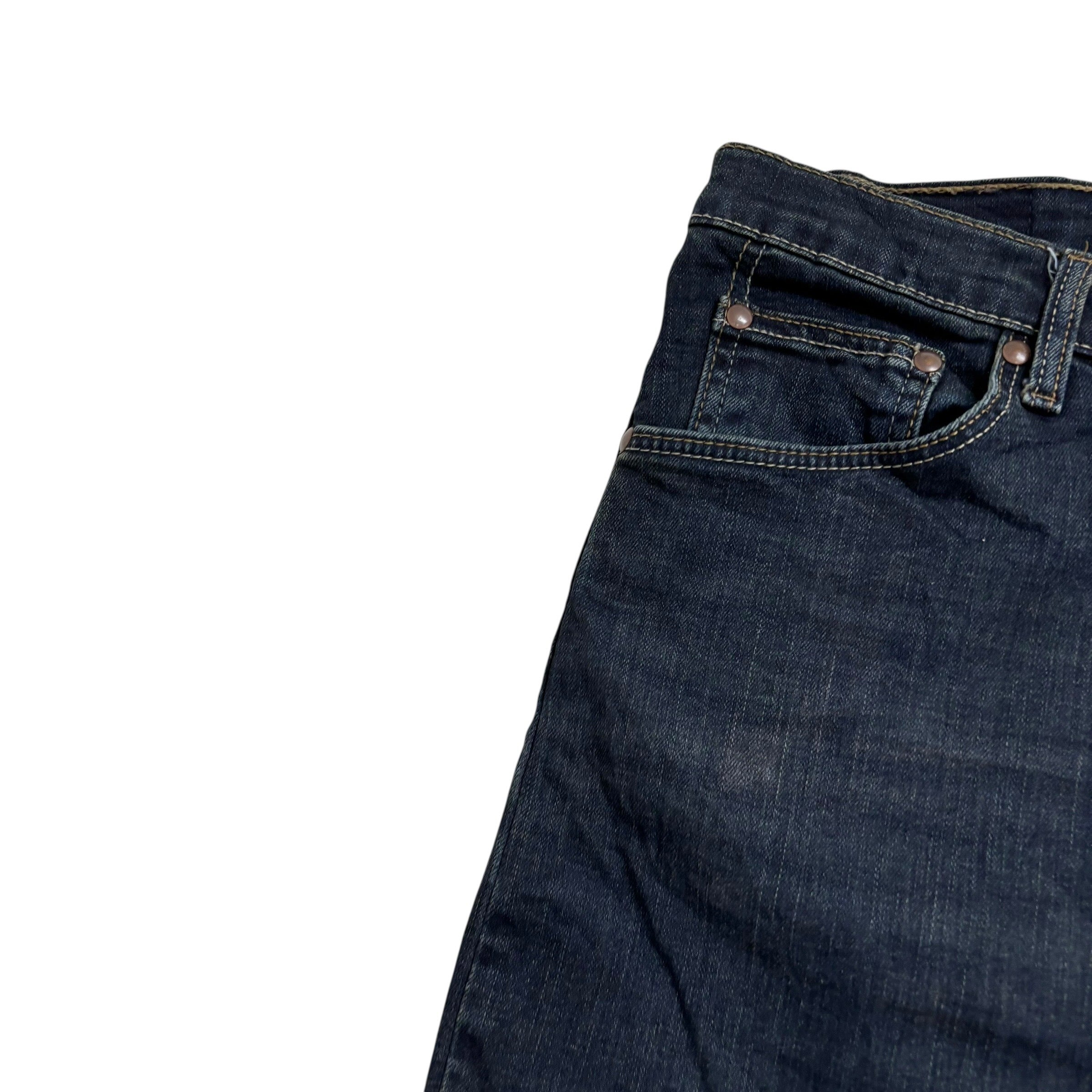 Wrangler Jeans W42 L31 Mens Dark Blue Slim Straight Fit Stretch Denim