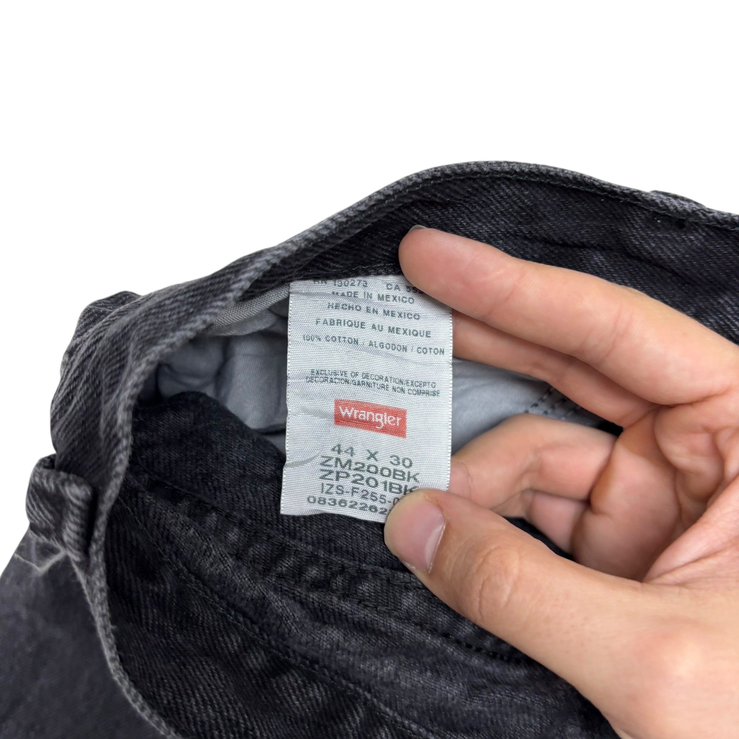 Wrangler Jeans W44 L30 Mens Black Relaxed Straight Fit Baggy Denim (E)