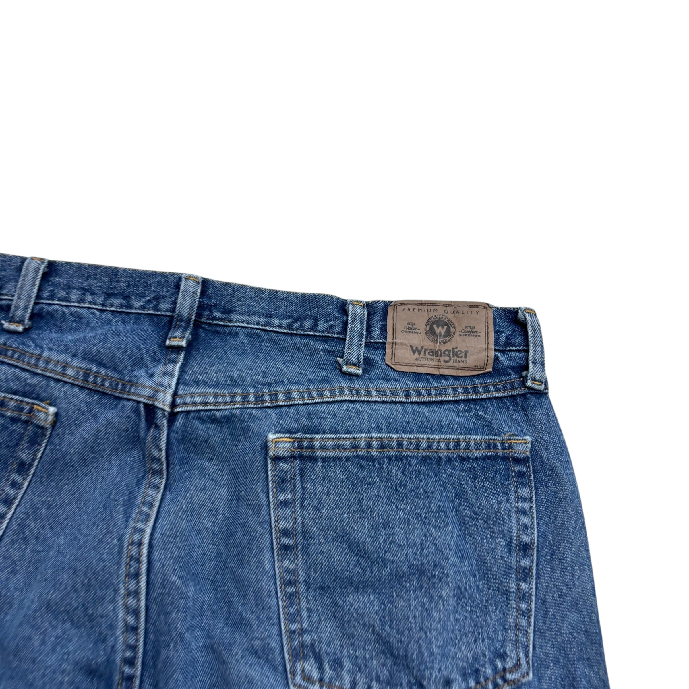 Wrangler Jeans W38 L29 Mens Mid Blue Baggy Relaxed Straight Fit Vintage Denim