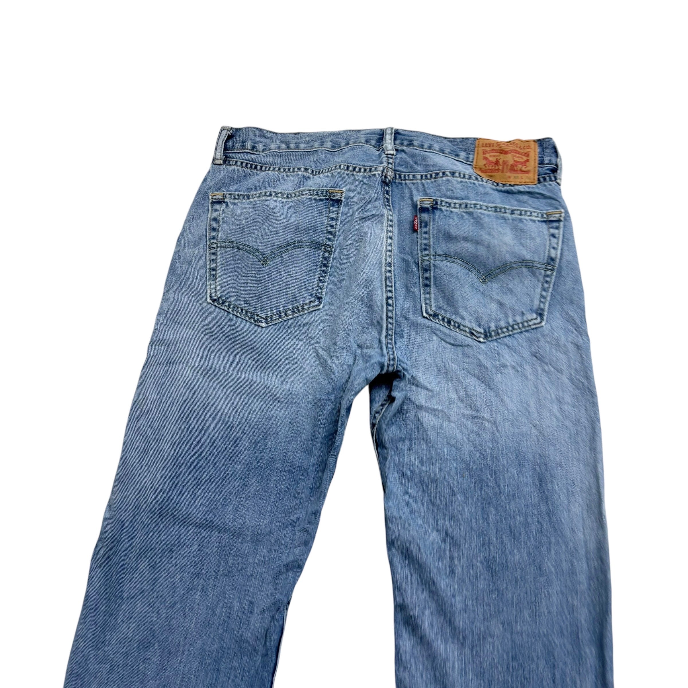 Levis 505 Jeans W36 L30 Mens Light Blue Regular Straight Fit Denim