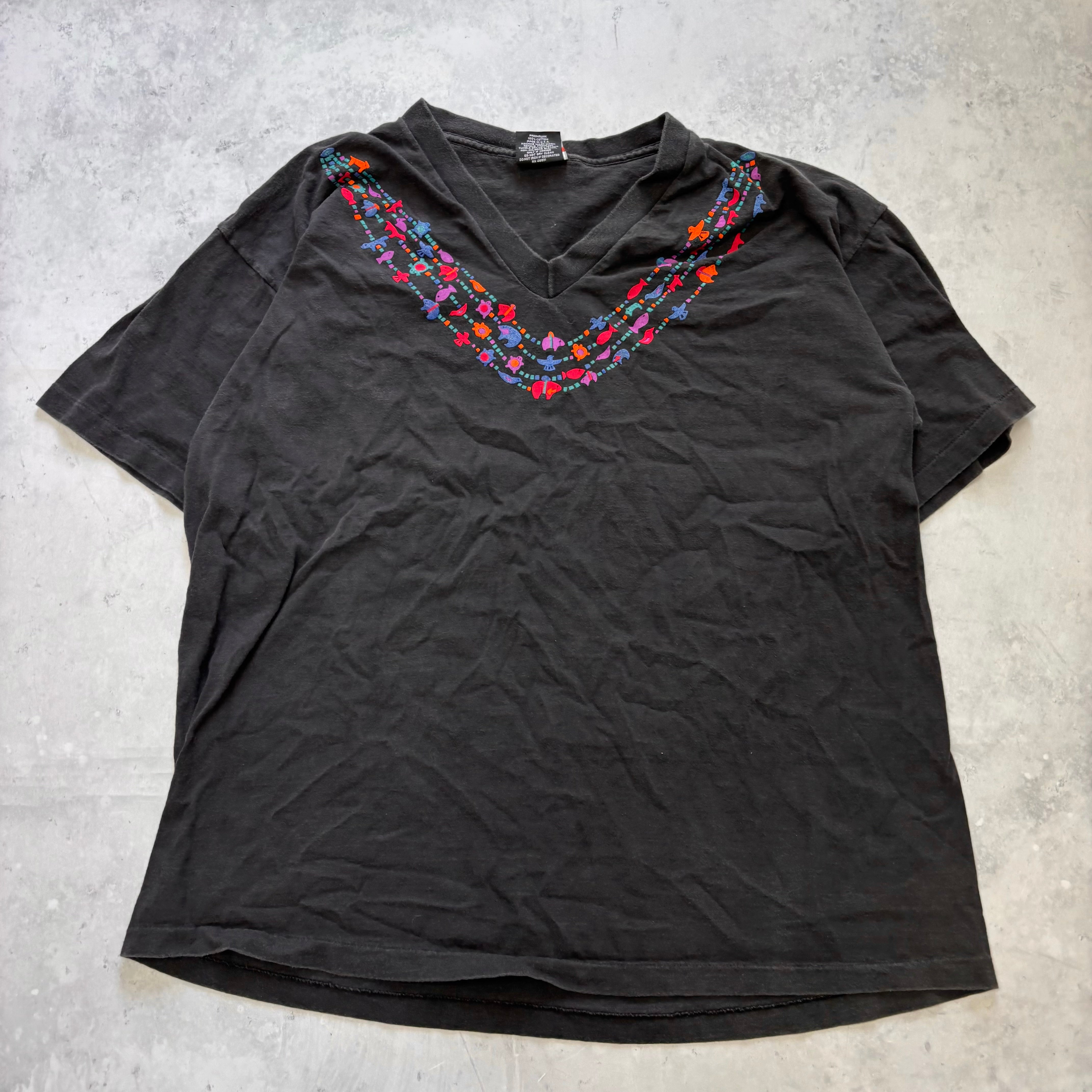Vintage T Shirt Mens XL Black Single Stitch Graphic Print 90s USA (F)