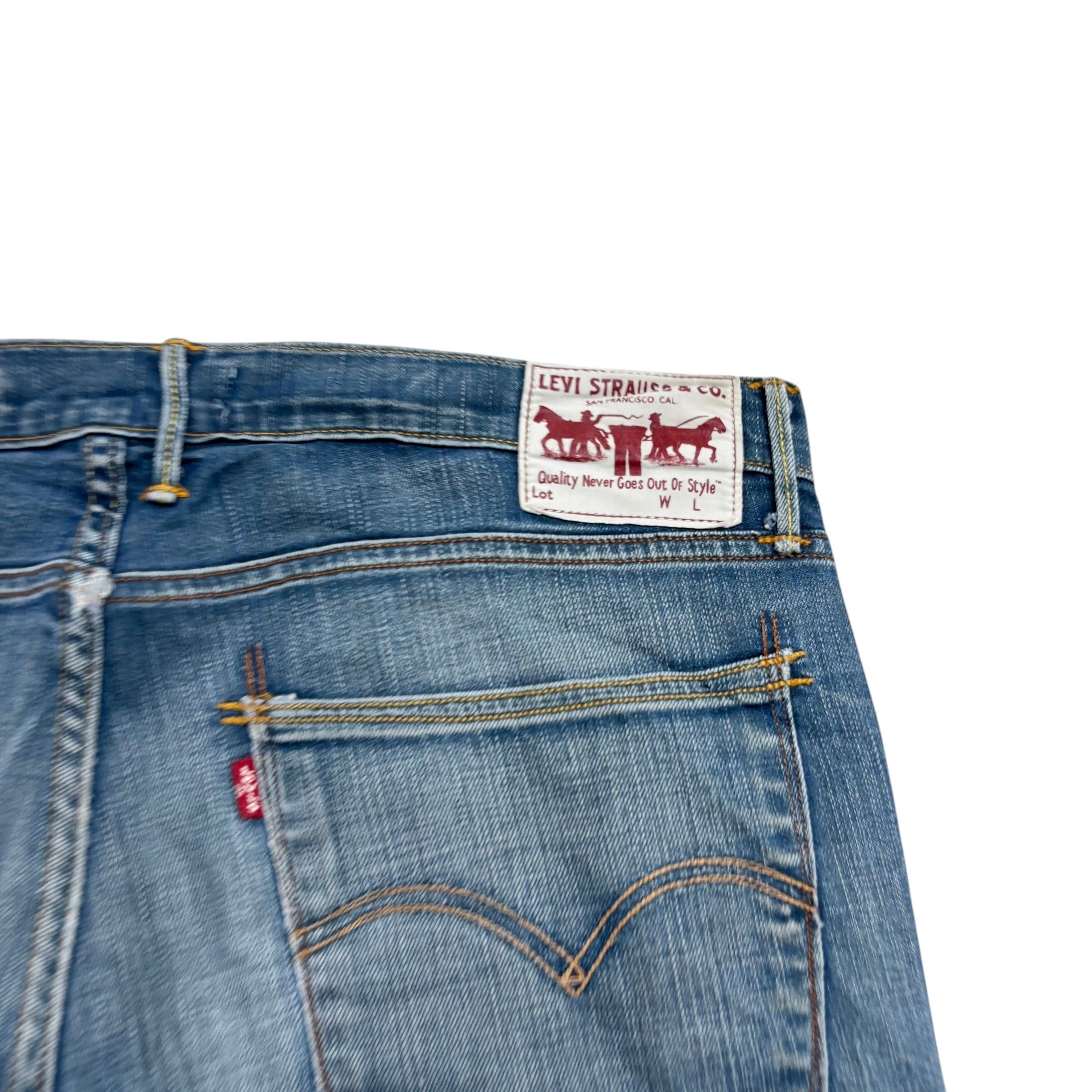 Levis 519 Jeans W36 L34 Mens Mid Blue Slim Fit Stretch Vintage Denim (E)