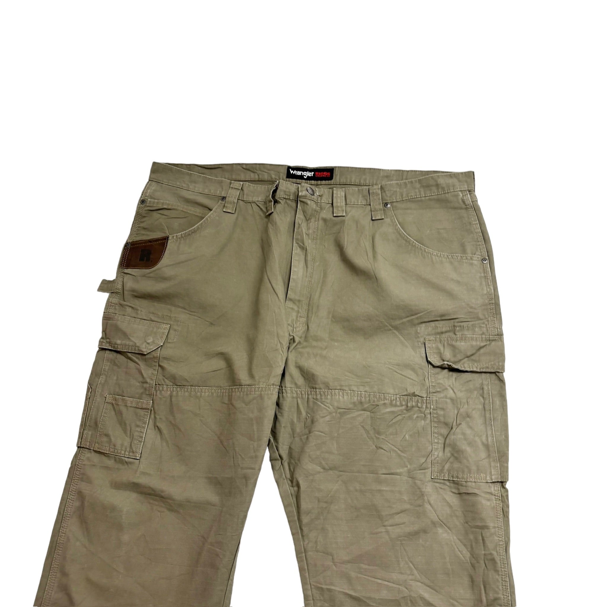 Wrangler Carpenter Pants W44 L30 Mens Olive Green Baggy Relaxed Fit