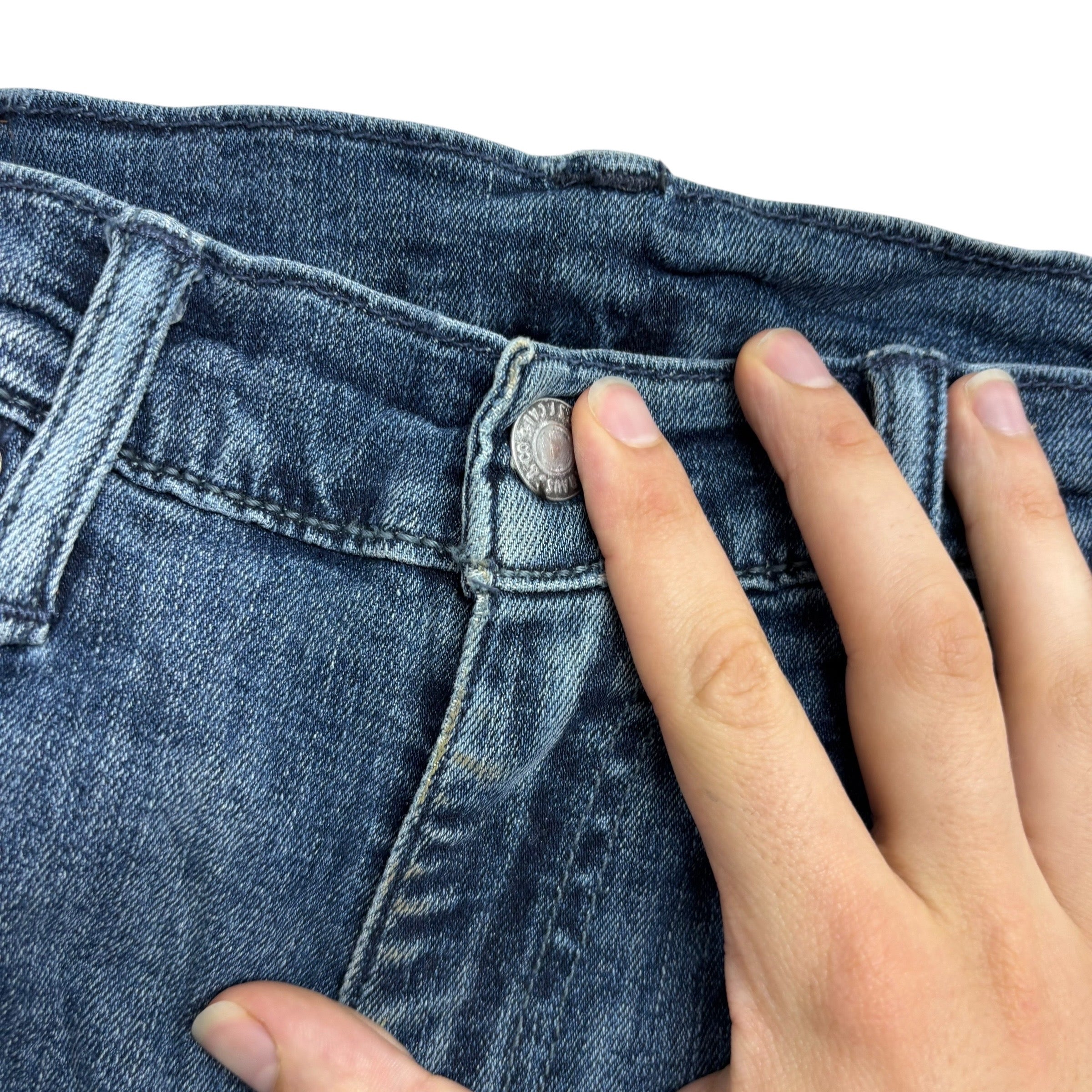 Levis 513 Jeans W32 L34 Mens Mid Blue Slim Straight Fit Stretch Denim