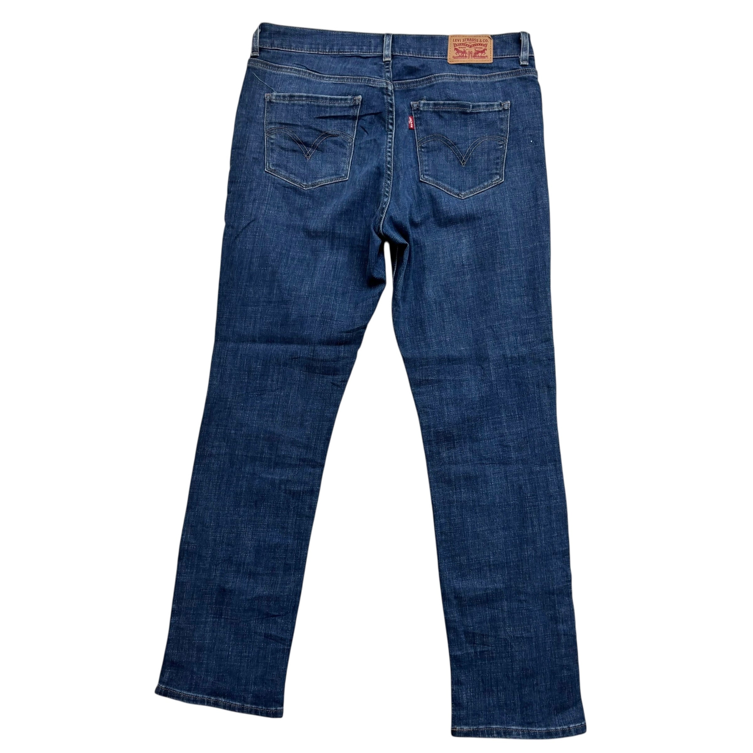 Levis Jeans W30 L30 Womens Classic Straight Fit Dark Blue Stretch Denim (E)