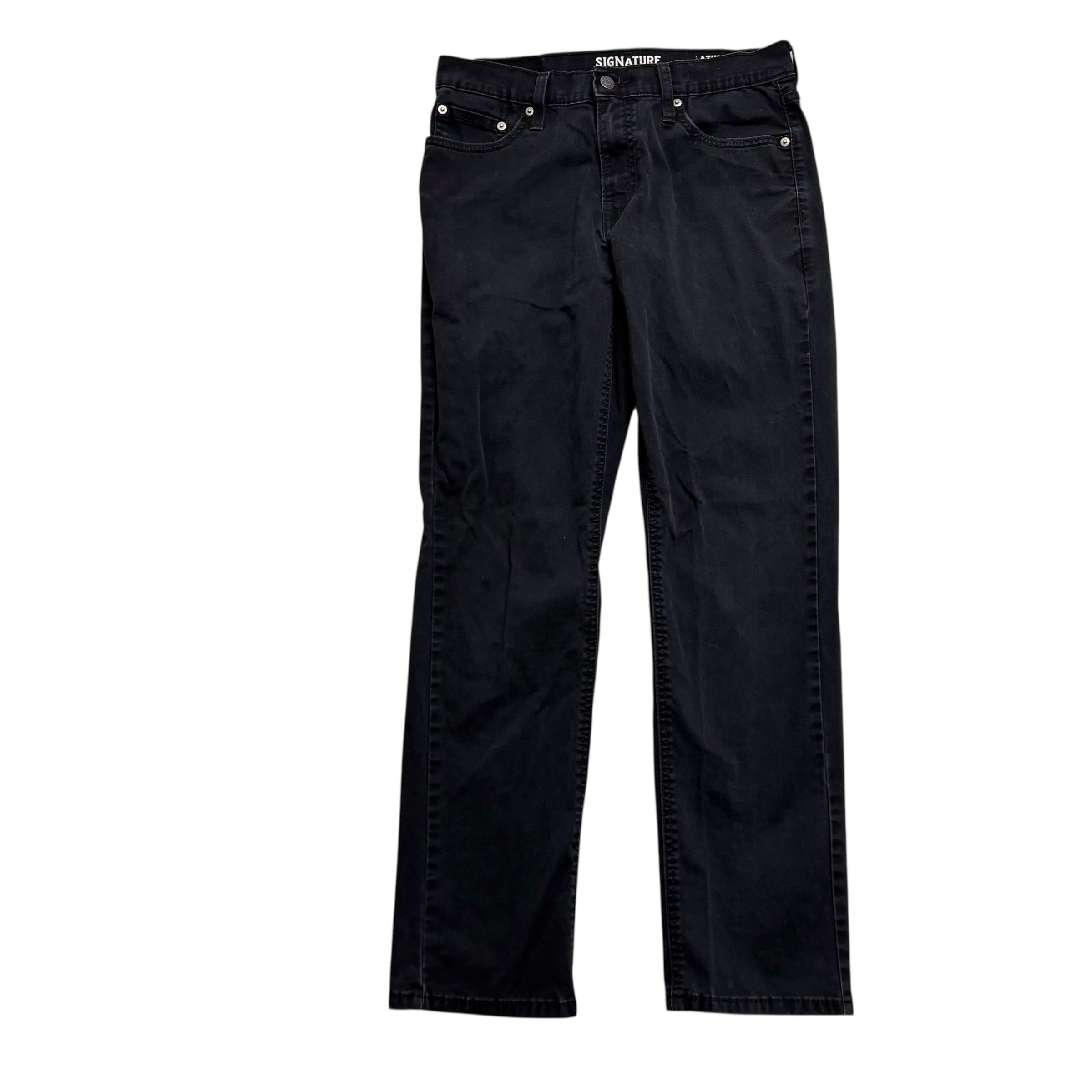Levis Signature Trousers W30 L30 Mens Black Athletic Fit Stretch Pants