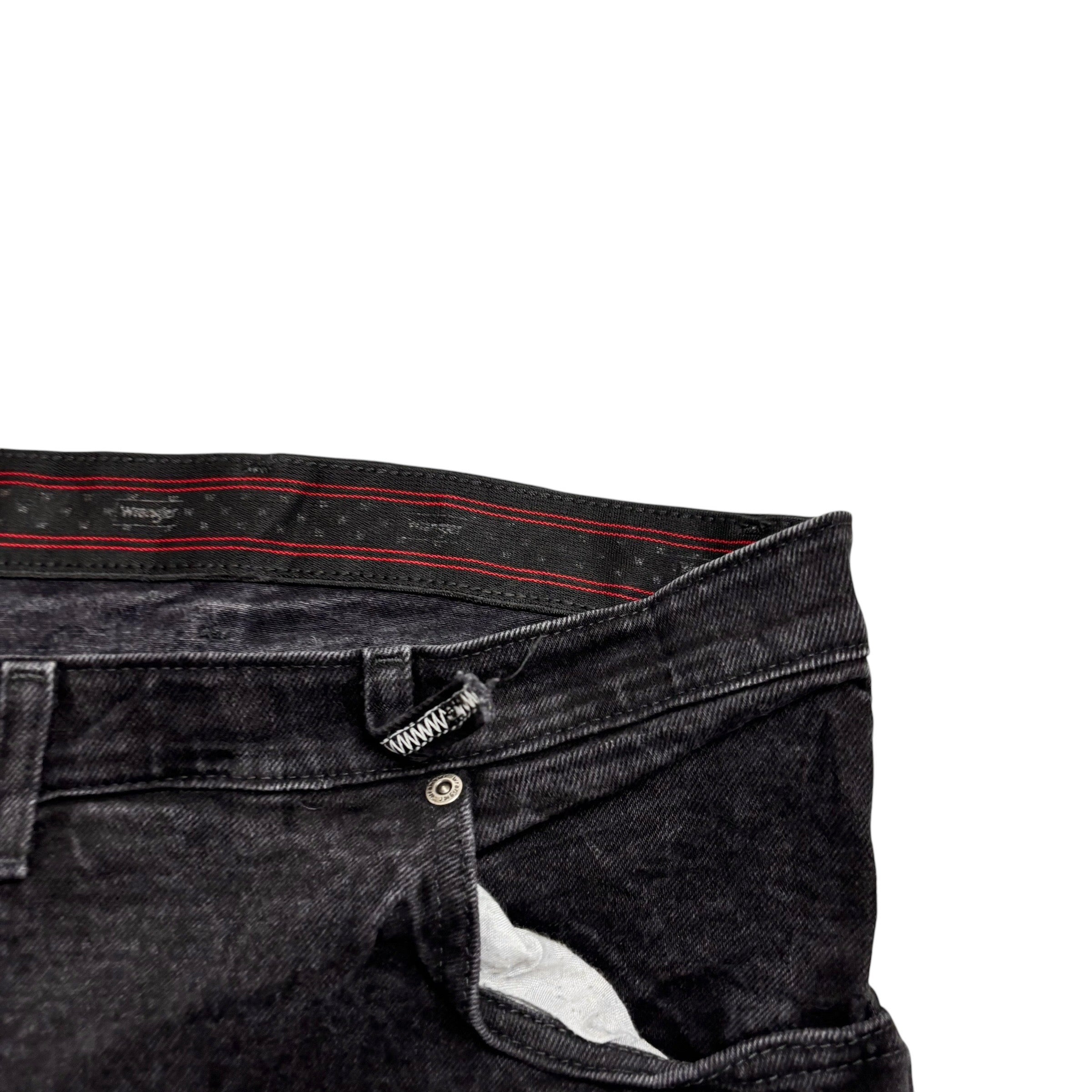 Wrangler Jeans W50 L30 Mens Black Regular Straight Fit Stretch Denim