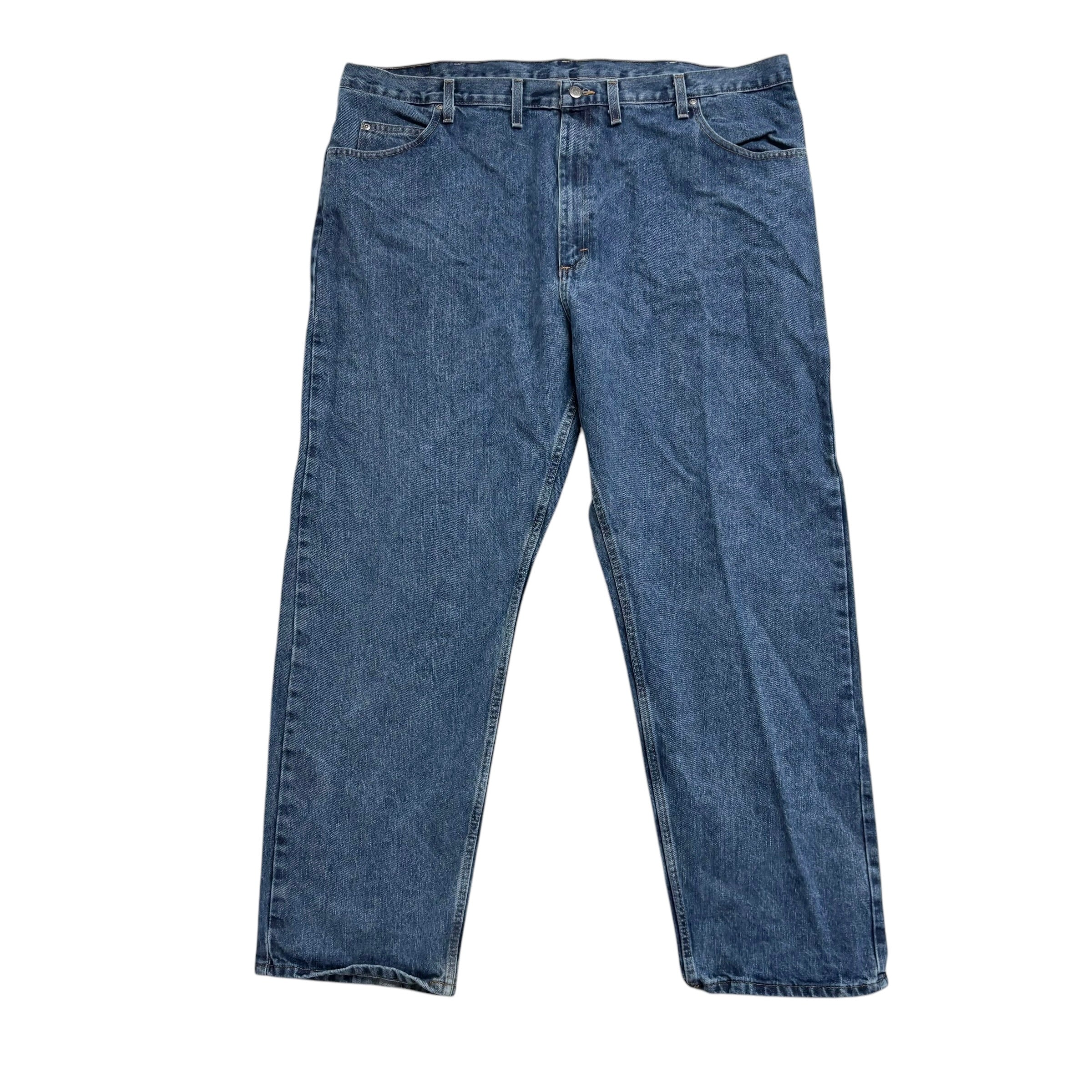 Wrangler Jeans W46 L32 Mens Mid Blue Relaxed Straight Fit Denim
