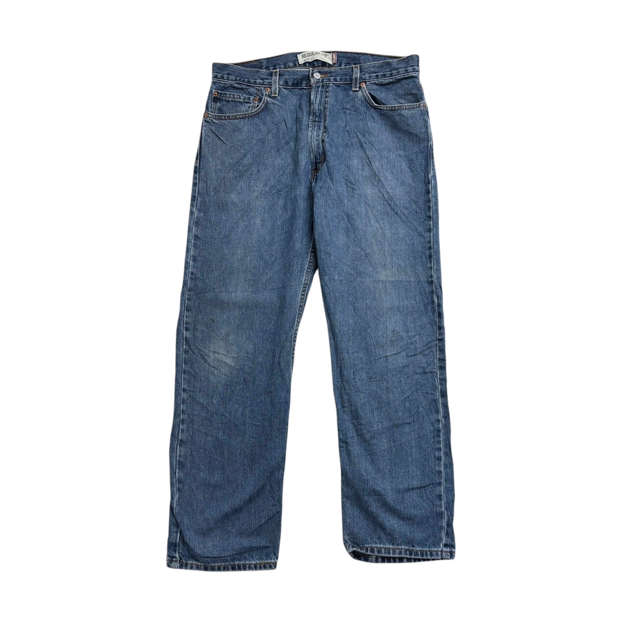 Levis 505 Jeans W36 L30 Mens Mid Blue Regular Straight Fit Vintage Denim