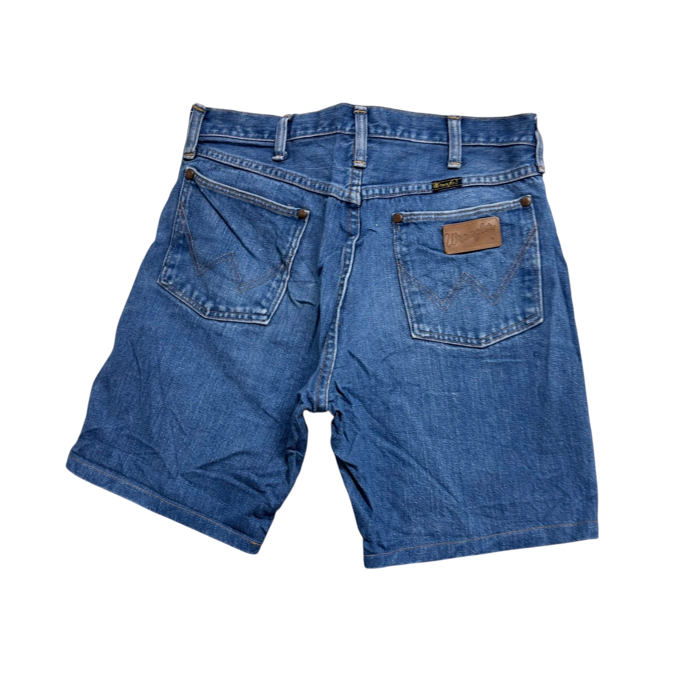 Wrangler Denim Shorts W30 Mens Mid Blue  7in Regular Fit Vintage