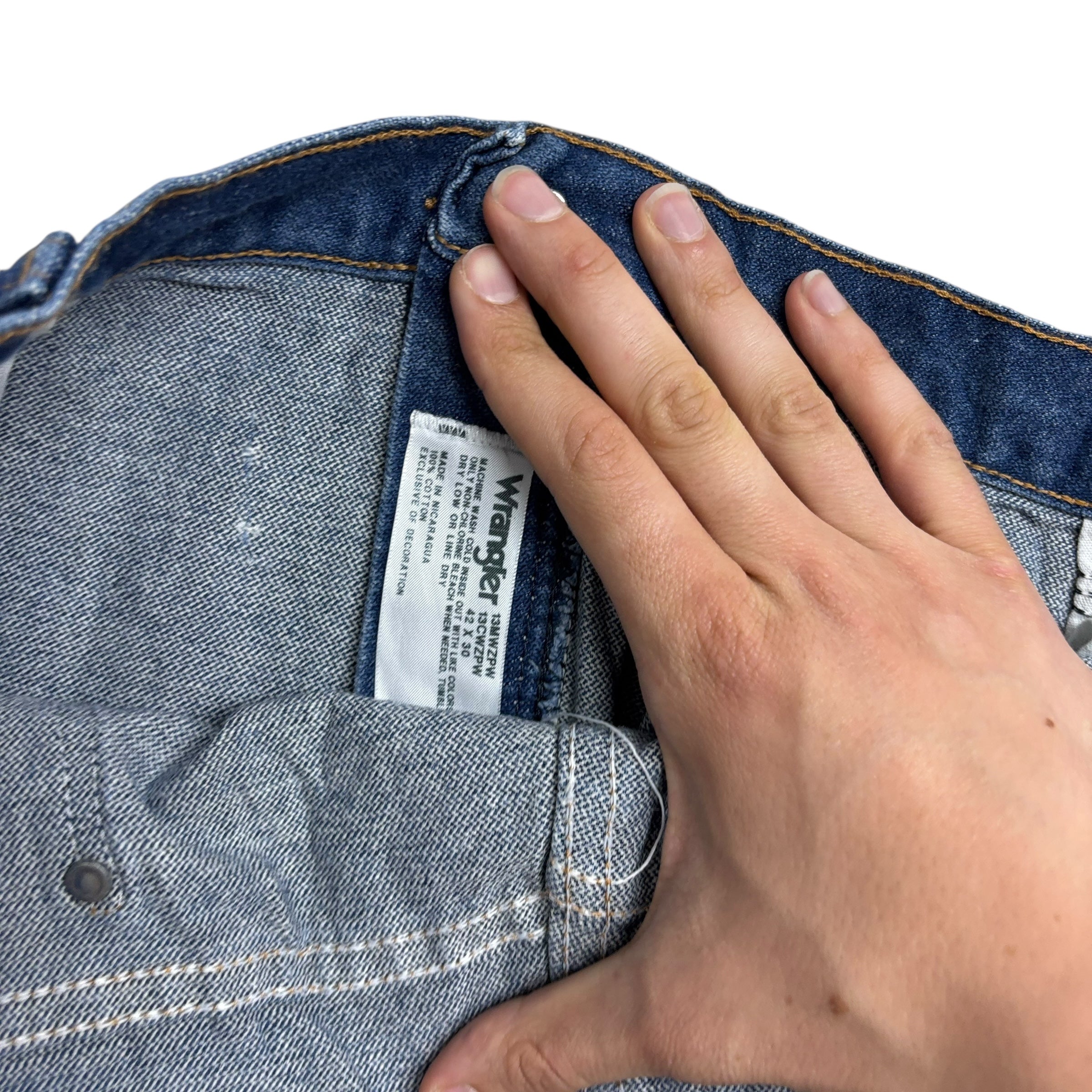 Wrangler Jeans Cowboy Cut W42 L30 Mens Mid Blue 13MWZ Original Fit Denim