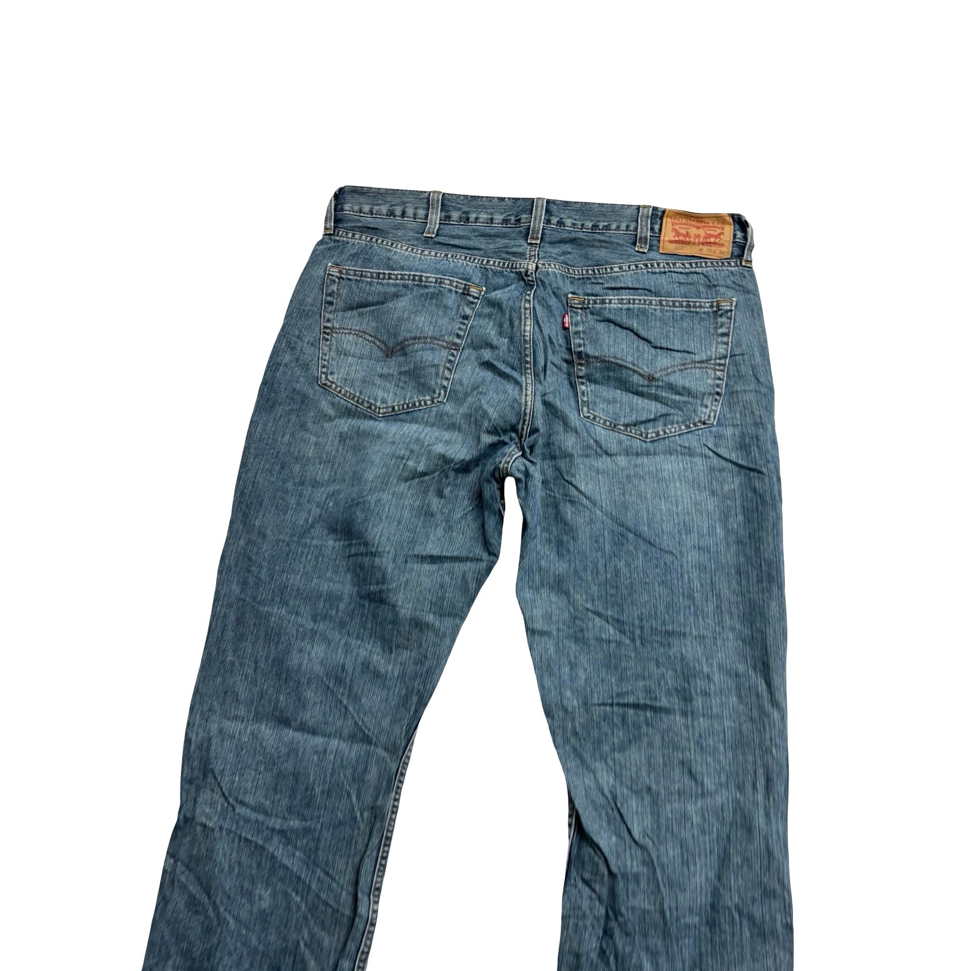 Levis 559 Jeans W38 L30 Mens Dark Blue Baggy Relaxed Straight Fit Denim (E)