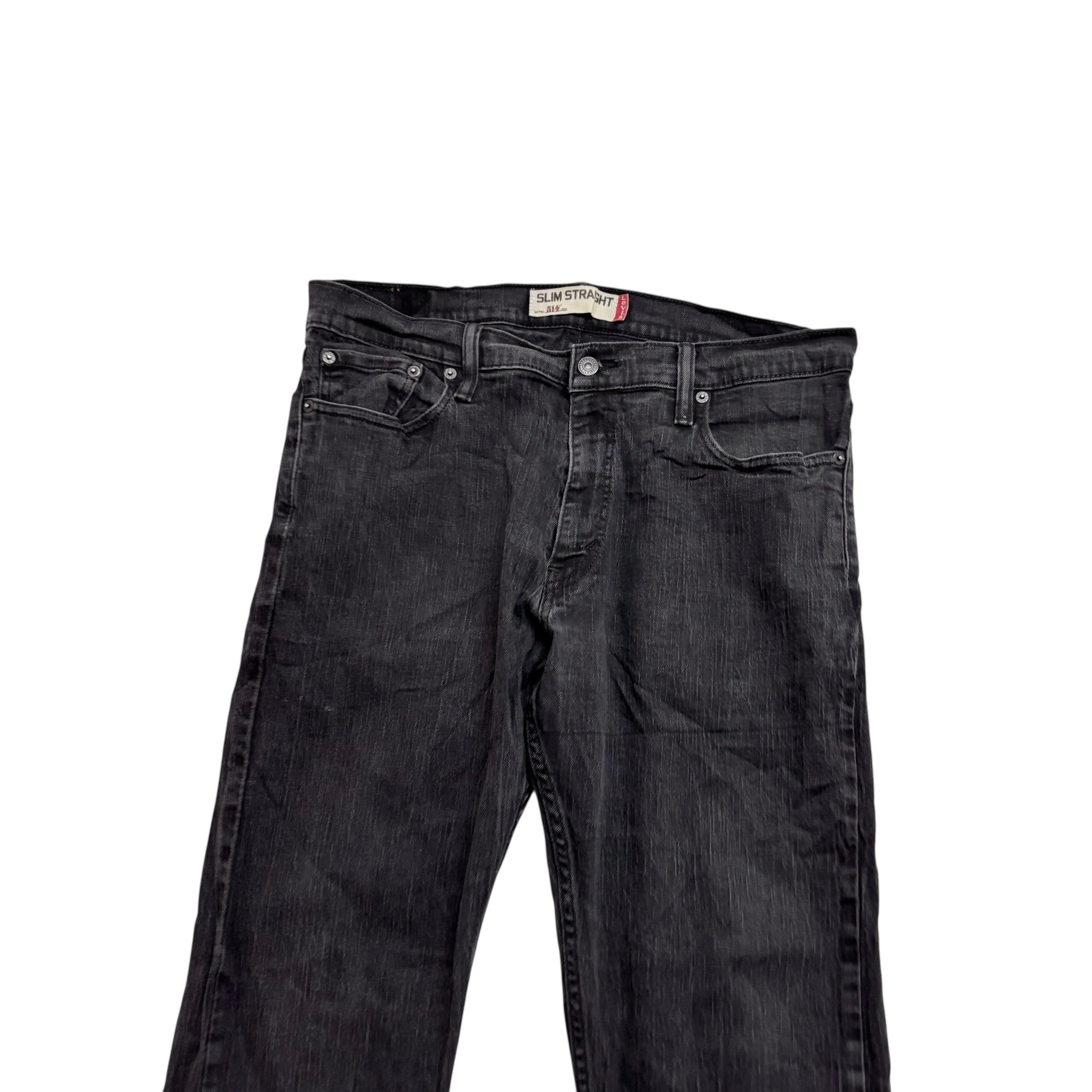 Levis 514 Jeans W36 L32 Mens Black Regular Straight Fit Stretch Denim