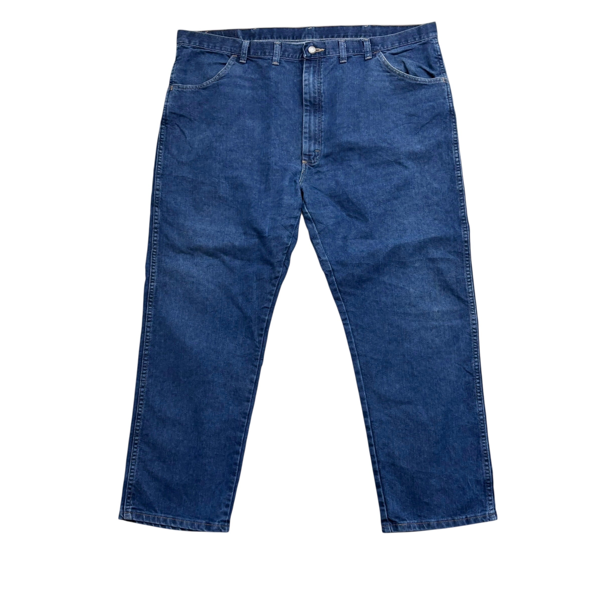 Wrangler Jeans W44 L29 Mens Dark Blue Regular Straight Fit Denim (E)