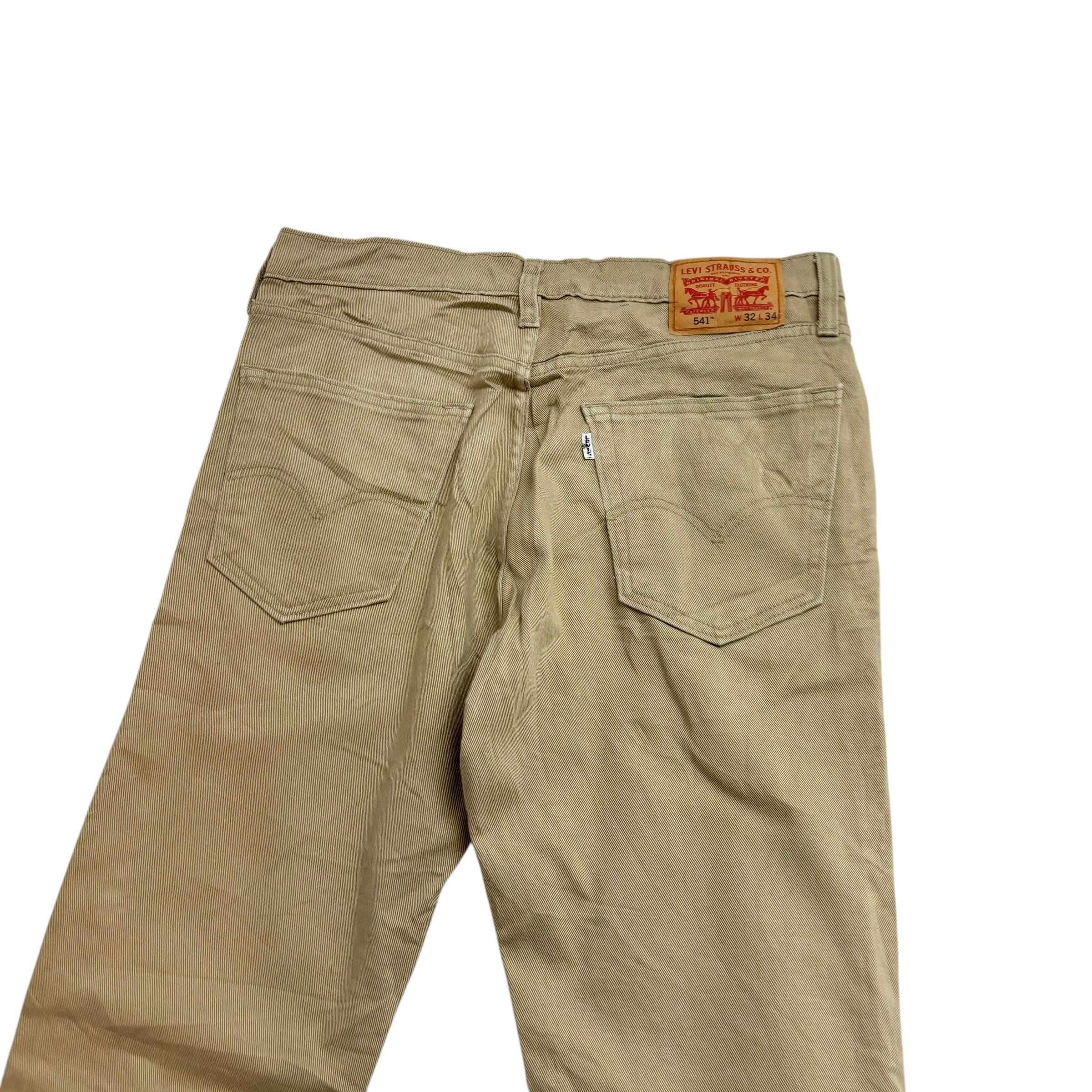 Levis 541 Trousers W32 L34 Mens Beige Tan Athletic Taper Fit Pants