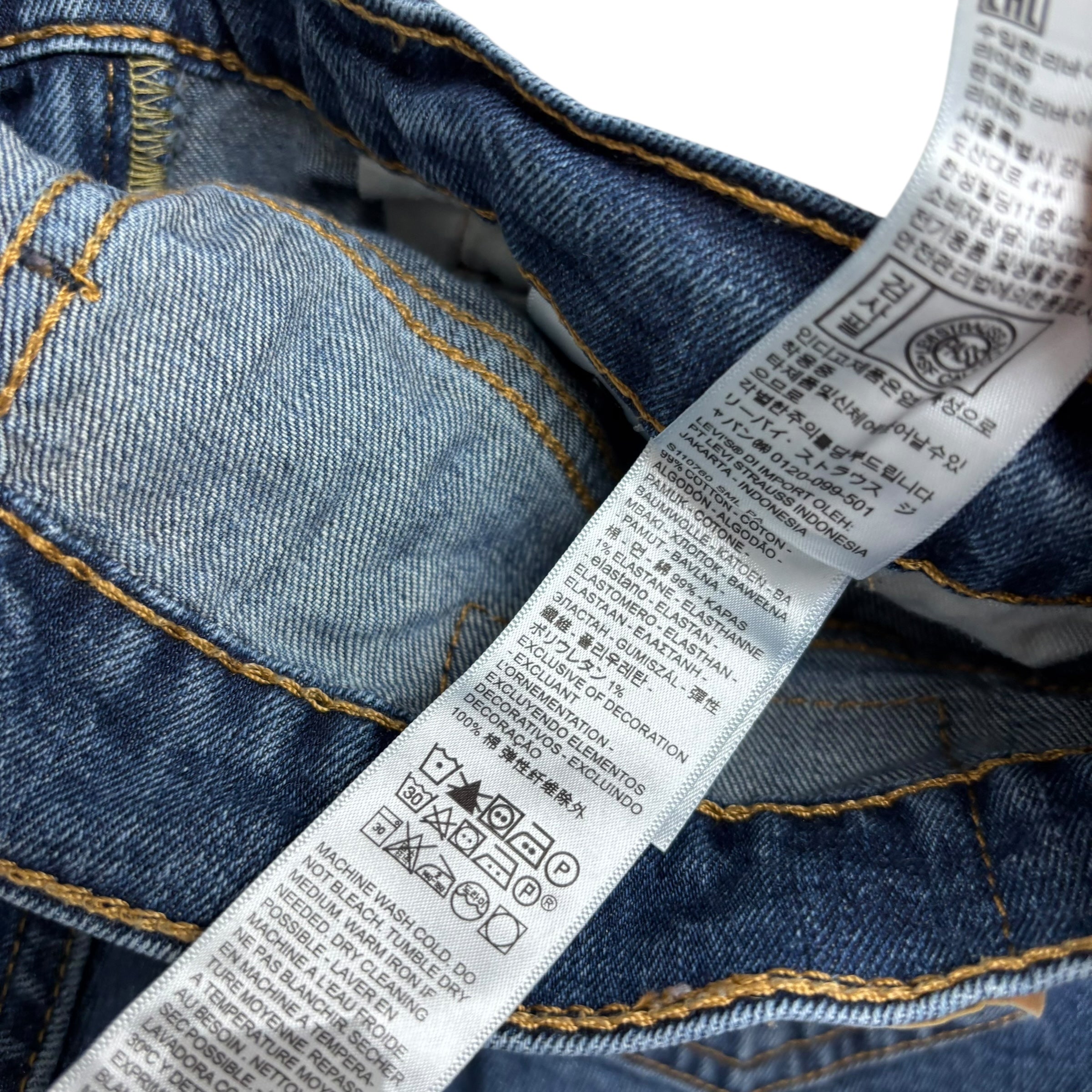 Levis 511 Jeans W29 L32 Mens Mid Blue Slim Fit Stretch Denim (E)