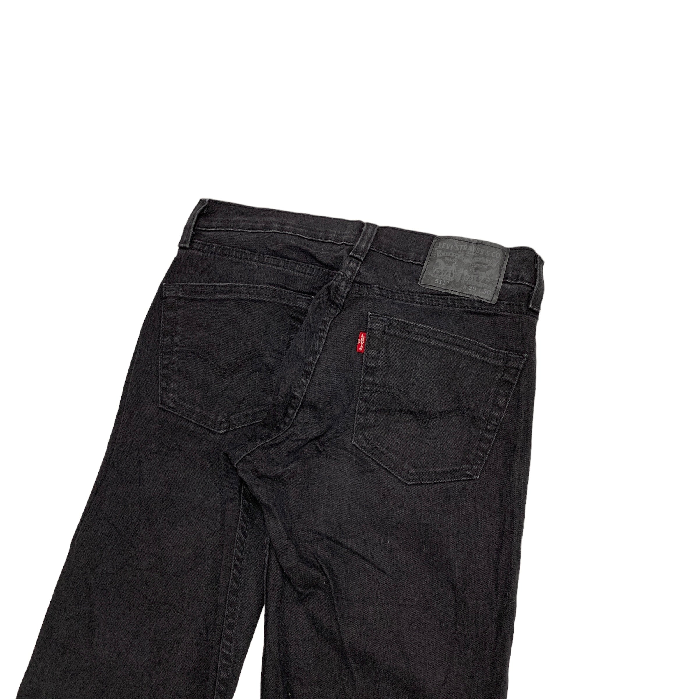 Levis 511 Jeans W29 L30 Mens Black Slim Fit Stretch Denim