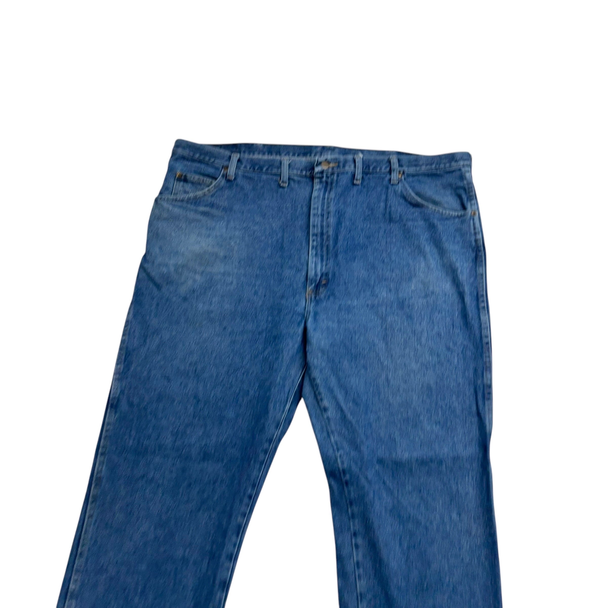 Wrangler Jeans W48 L30 Mens Mid Blue Regular Straight Fit Vintage Denim