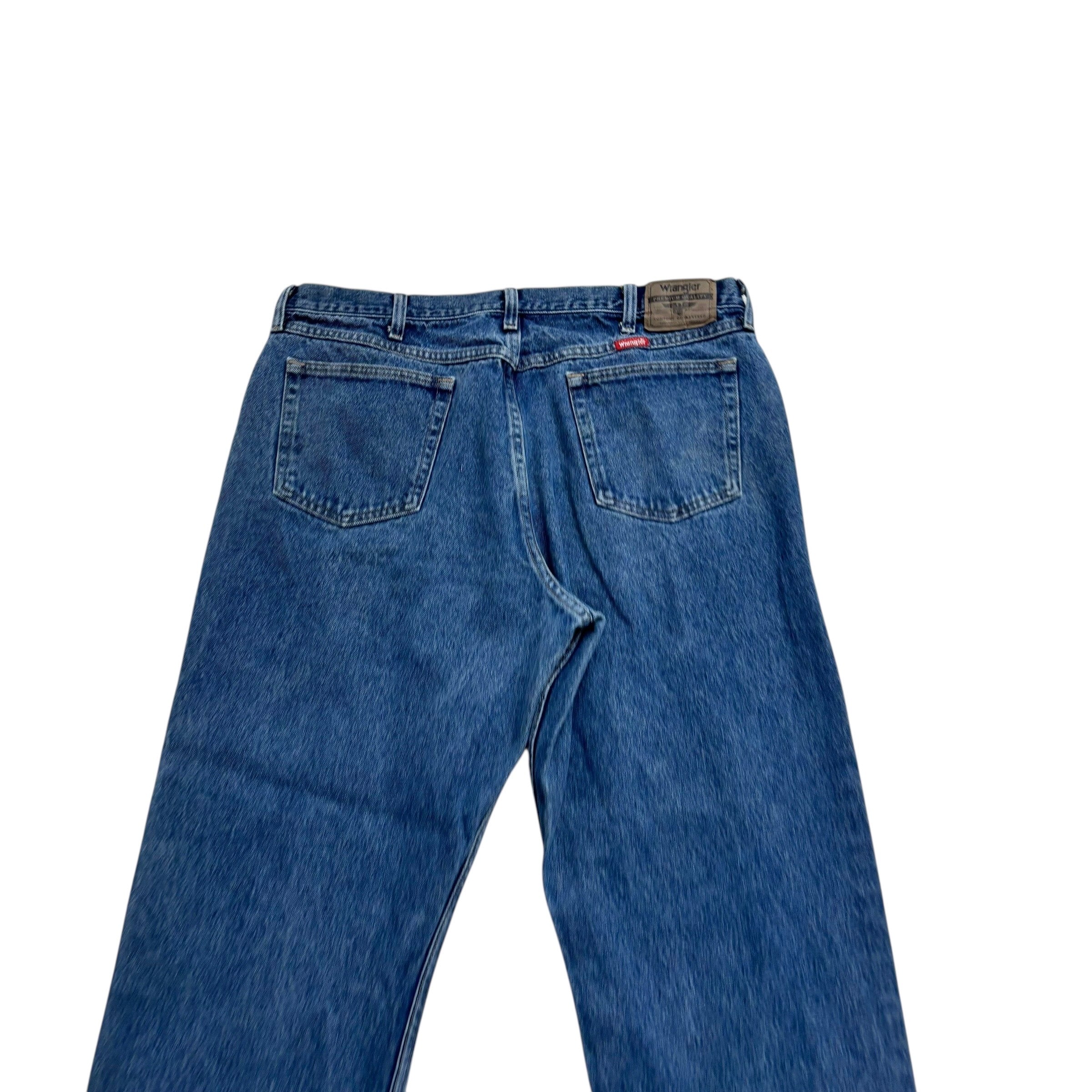 Wrangler Jeans W38 L32 Mens Mid Blue Relaxed Straight Fit Baggy Denim
