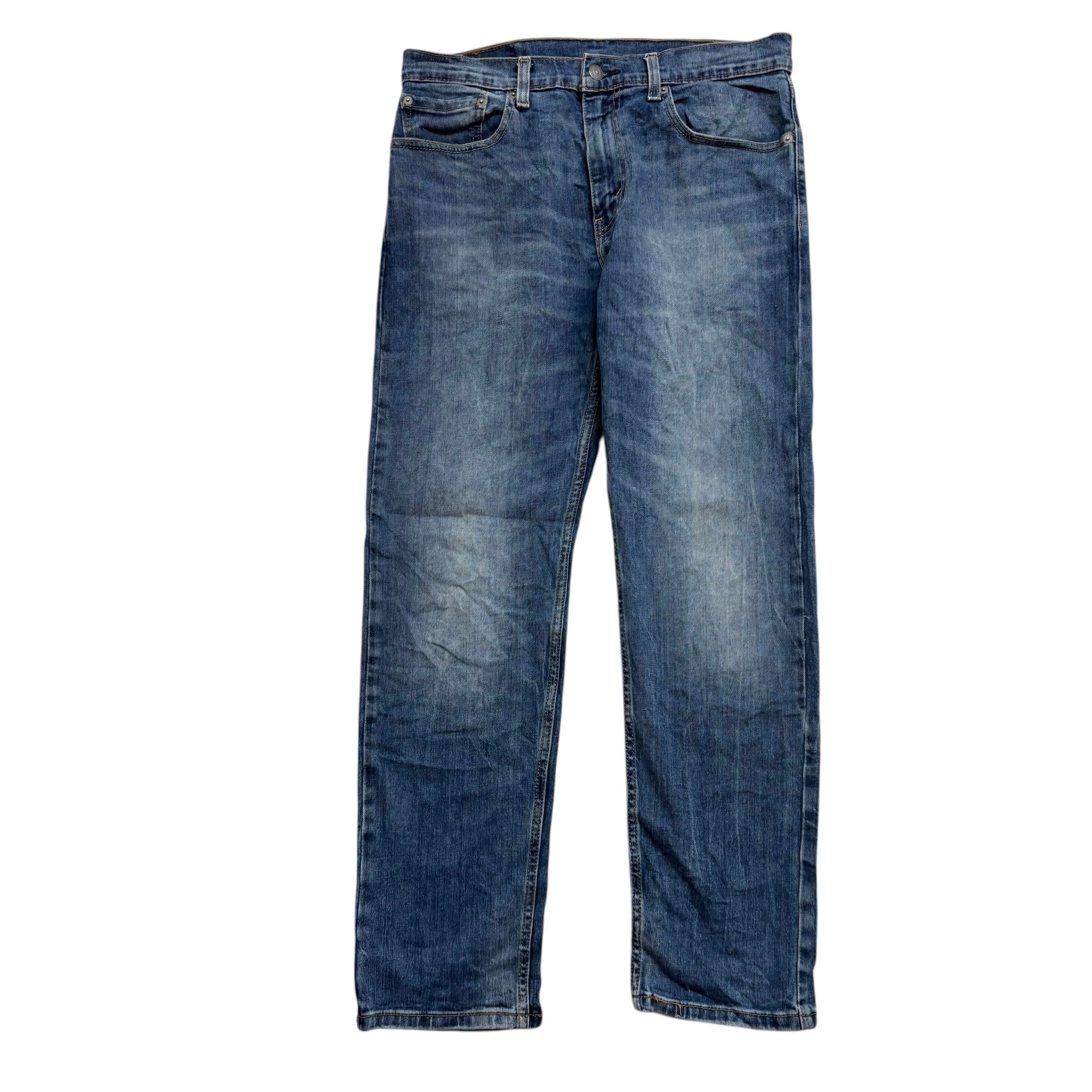 Levis 502 Jeans W32 L30 Mens Mid Blue Regular Tapered Fit Stretch Denim (E)