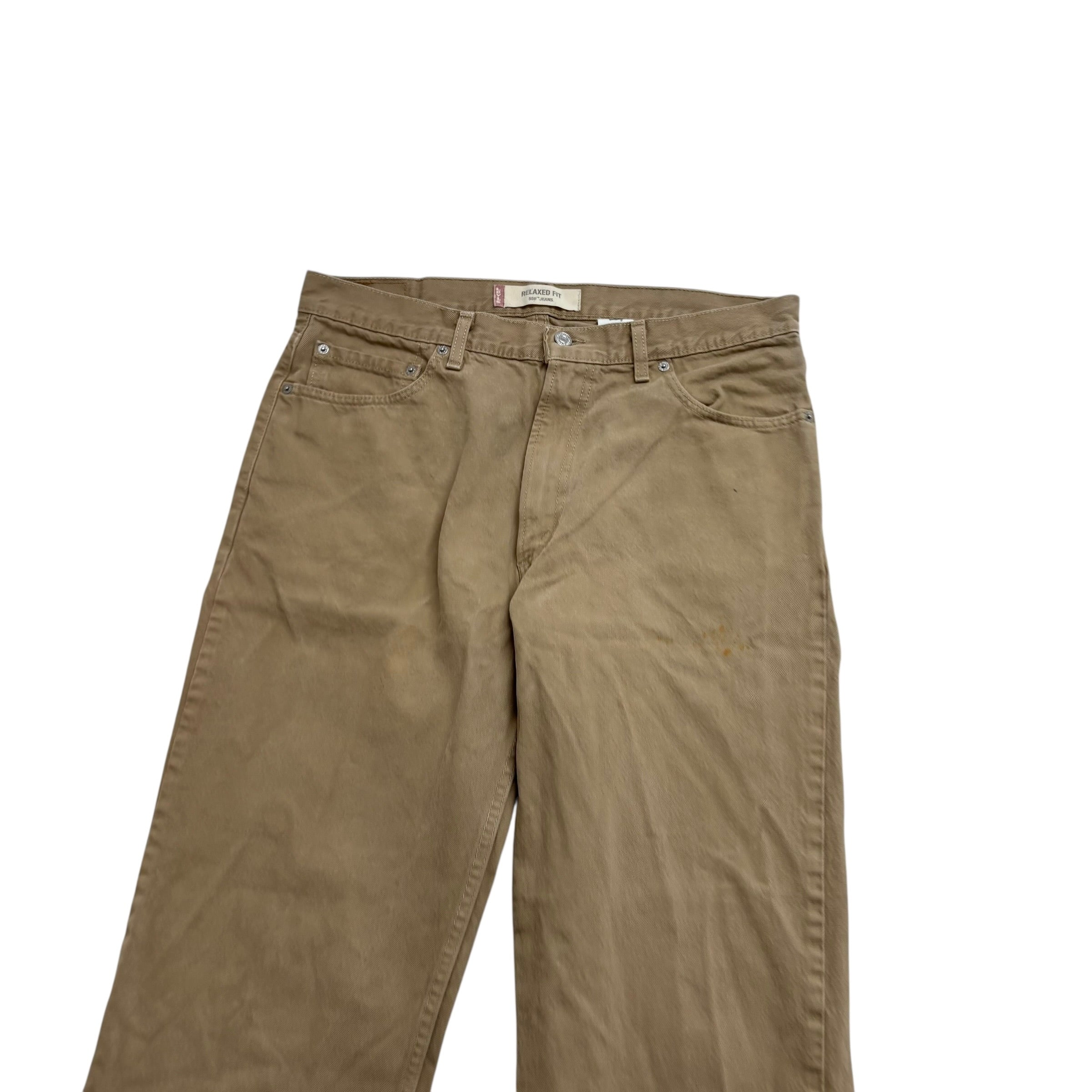 Levis 550 Jeans W35 L32 Mens Tan Relaxed Straight Made In USA Vintage Denim (F)