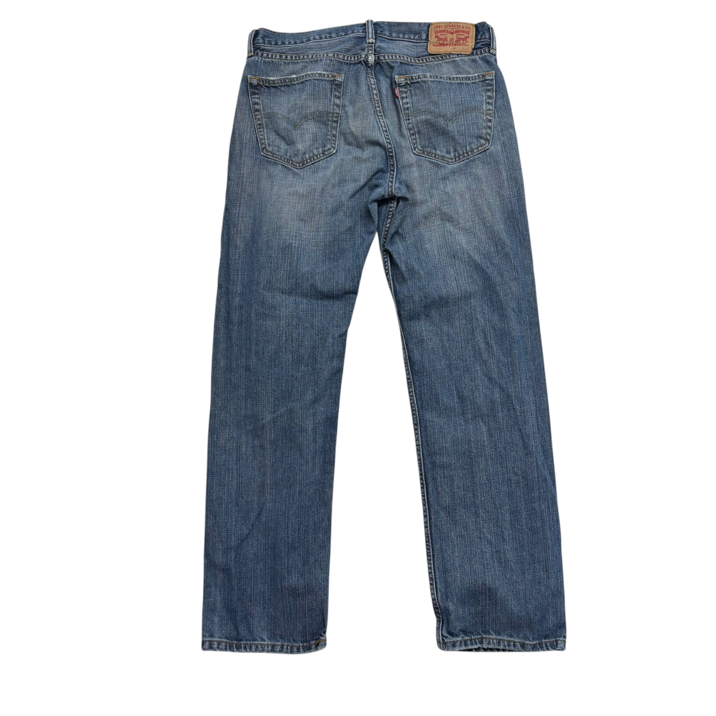 Levis 505 Jeans W34 L31 Mens Mid Blue Regular Straight Fit Denim